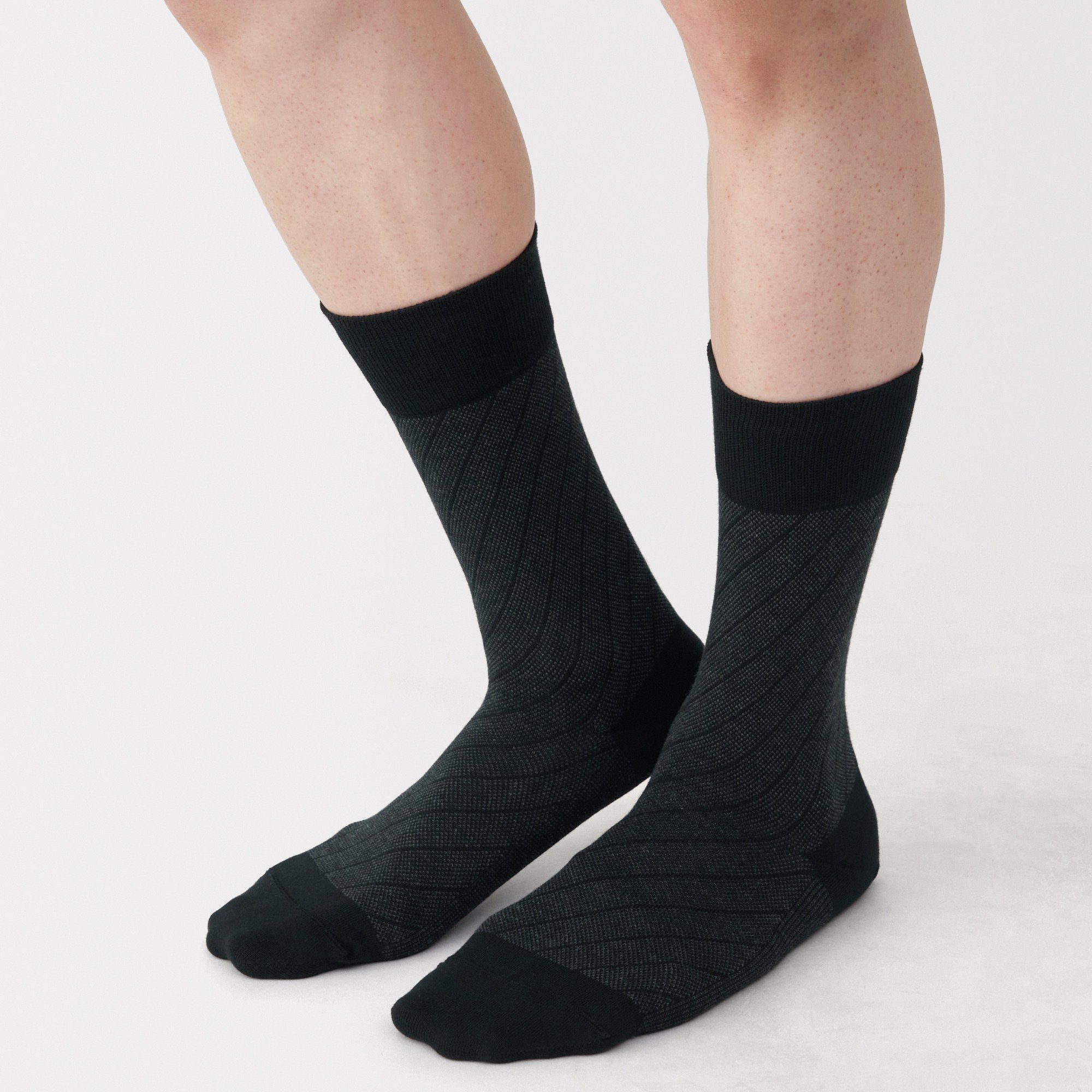 M's right angle diagonal pattern socks for business wear