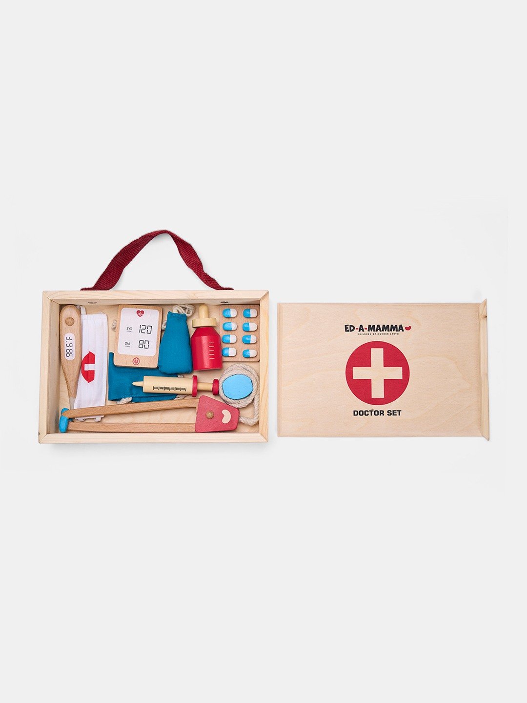 Ed-a-Mamma DOCTOR SET, RED  Wooden Toys Red
