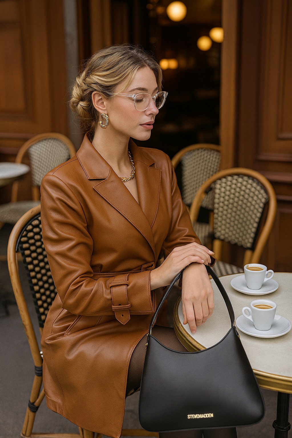 Bmaxeem Black/Gold Satchel