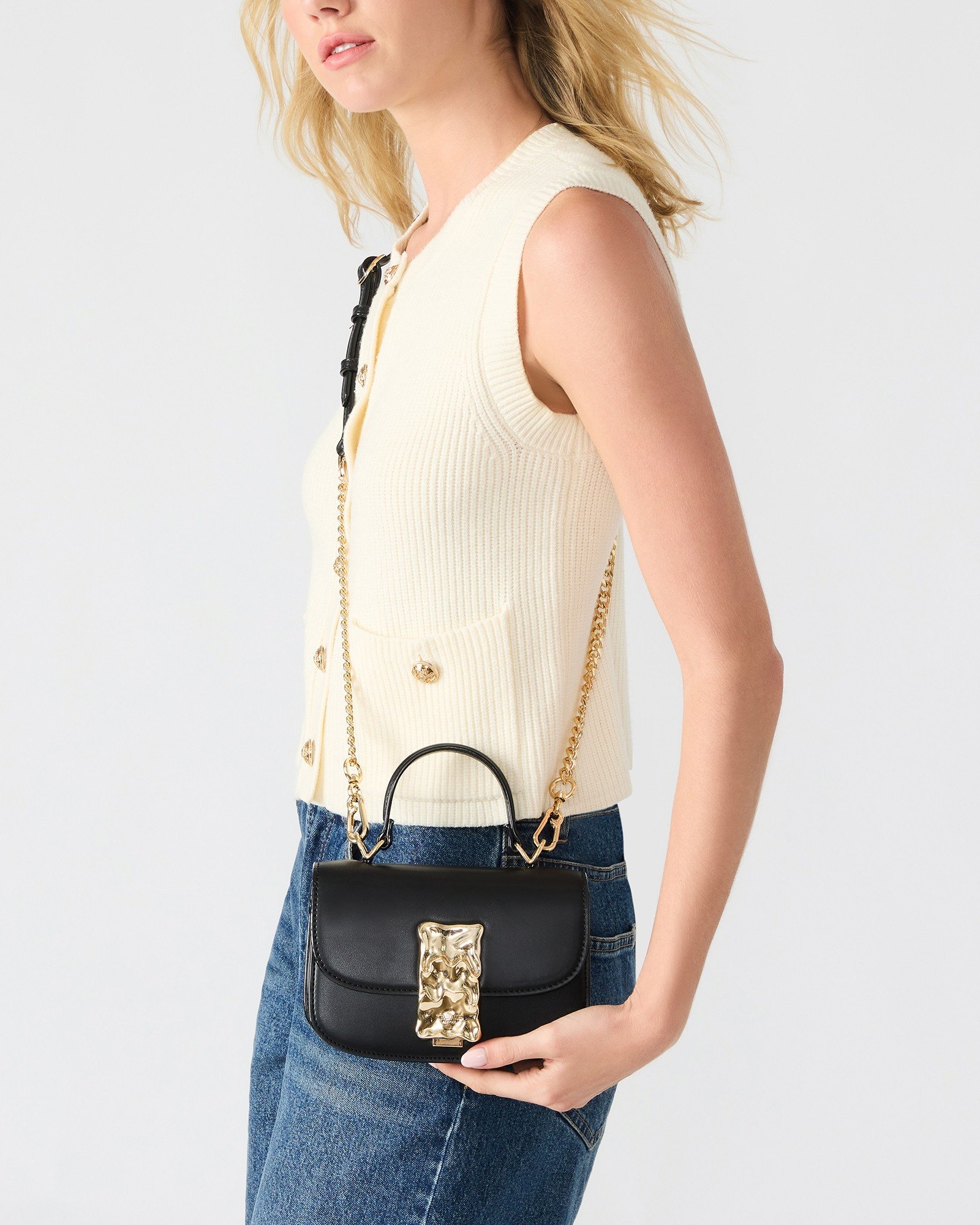 Binque Black/Gold Satchel