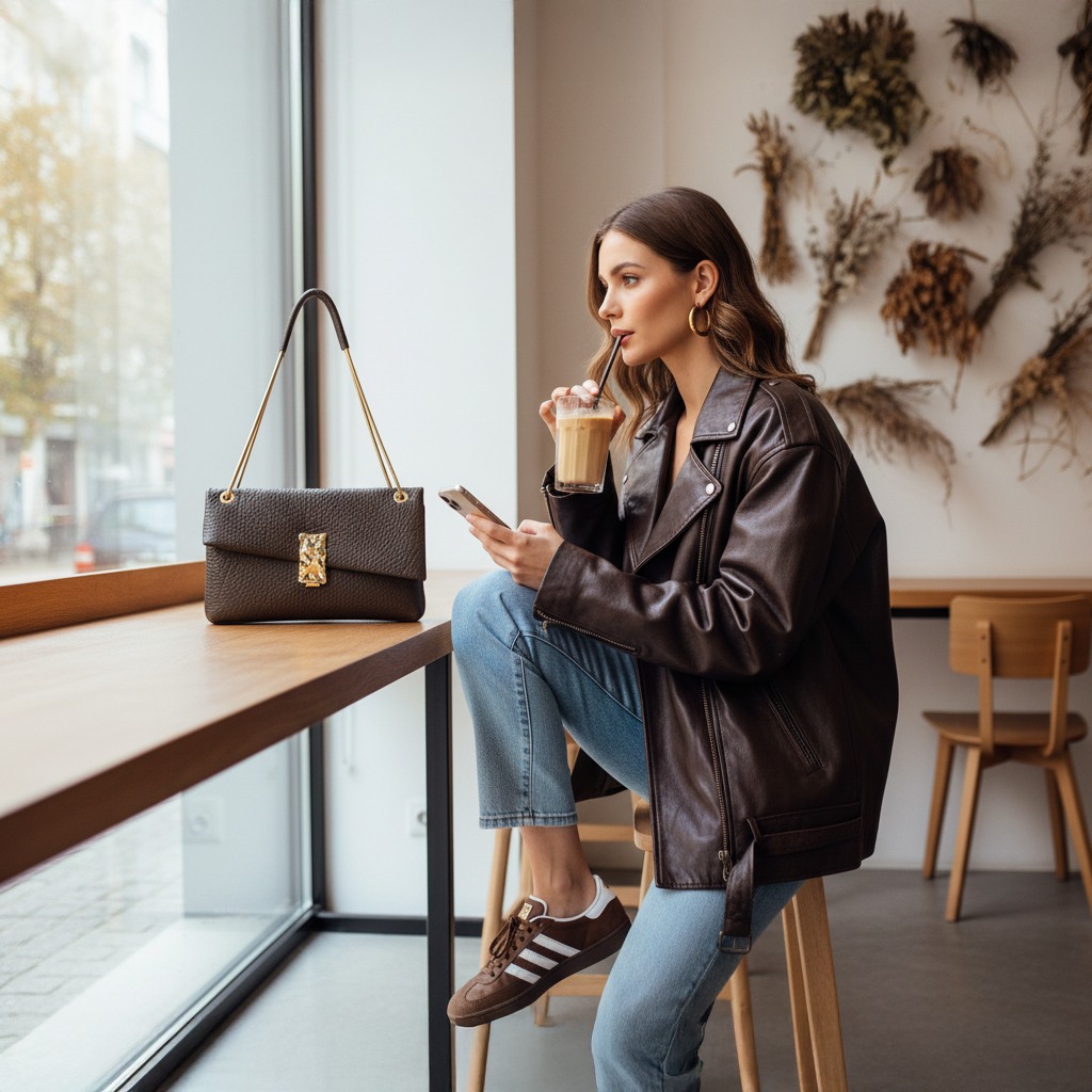 Bdona Olive/Gold Satchel