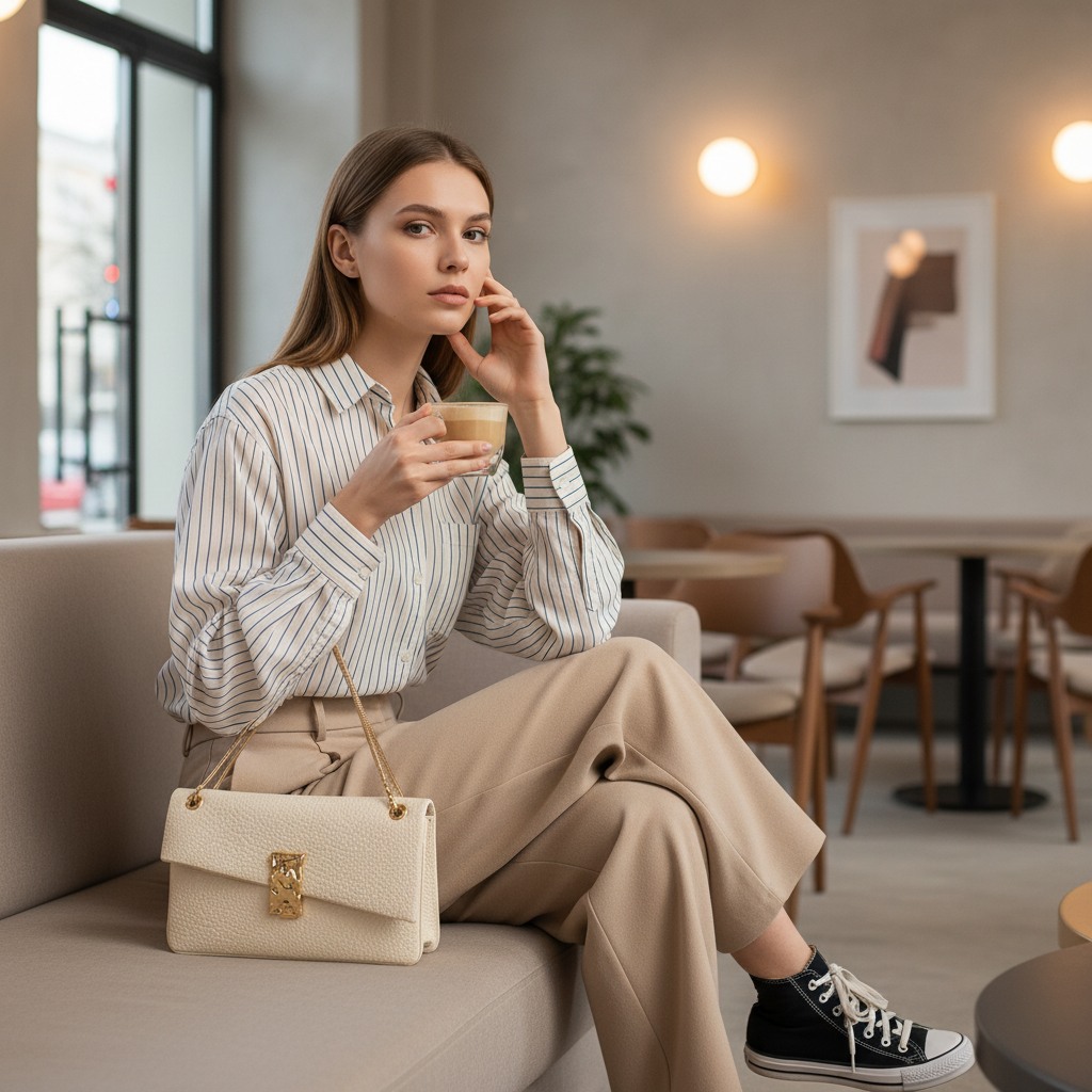 Bdona Bone/Gold Satchel