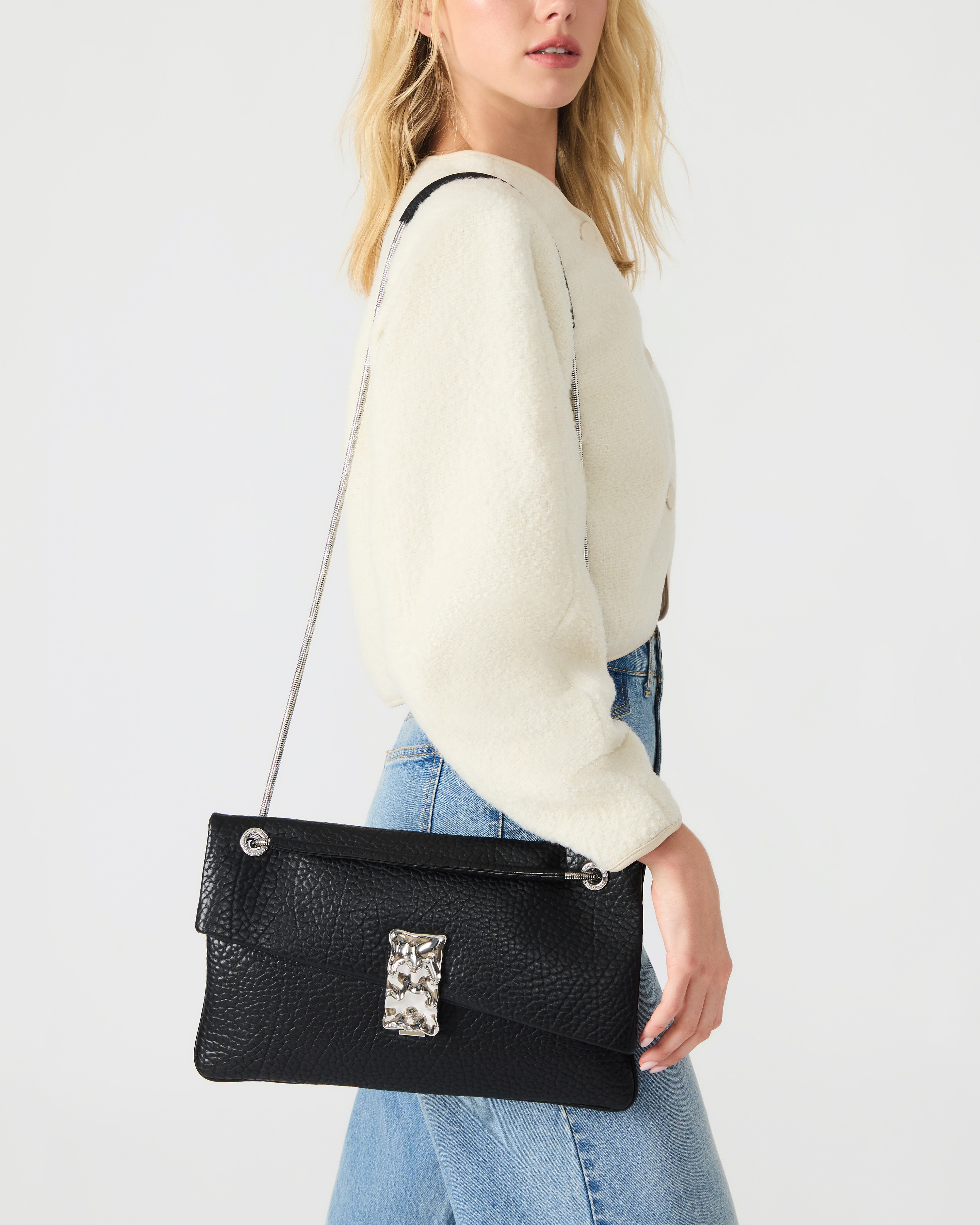 Bdona Black/Silver Satchel