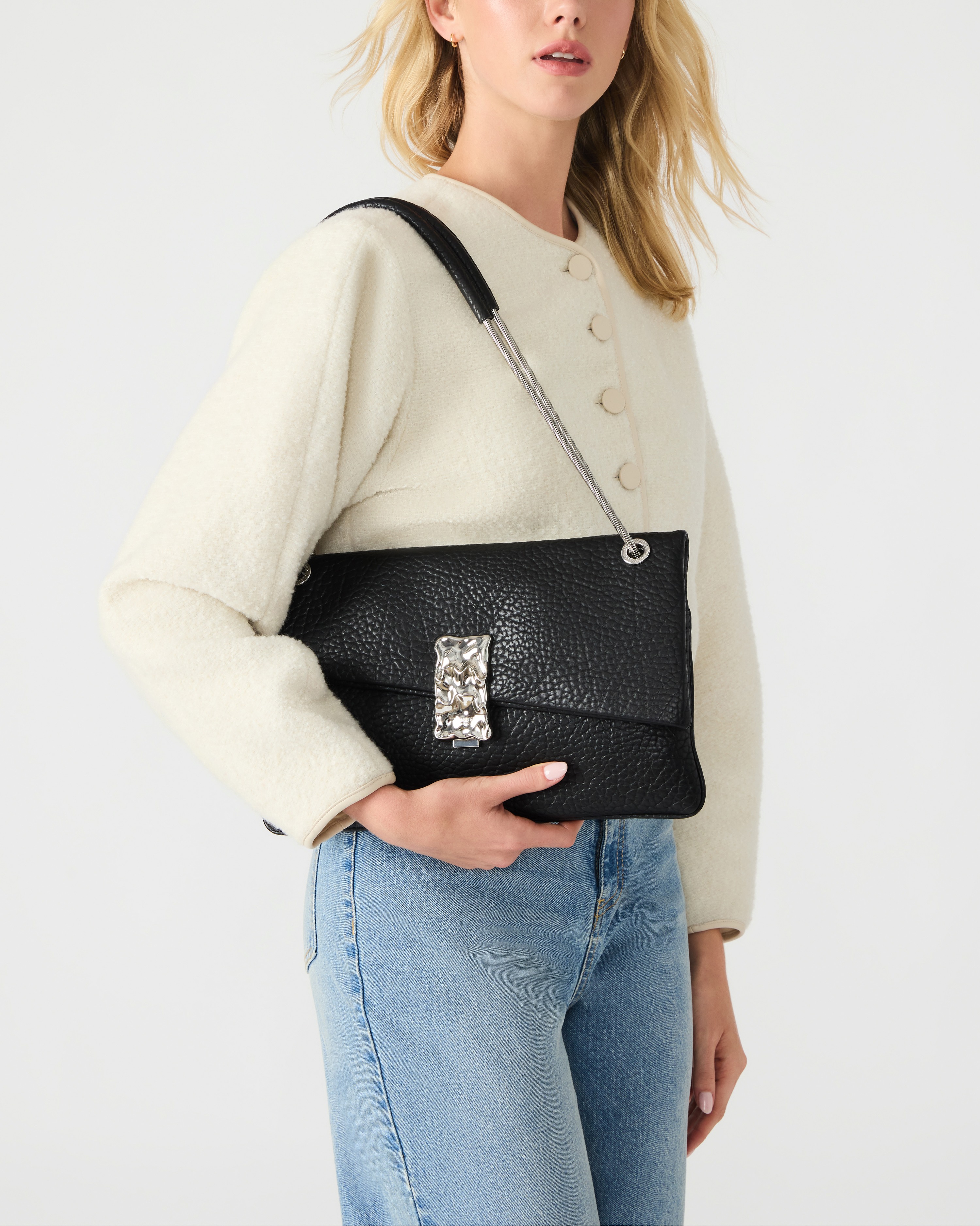 Bdona Black/Silver Satchel
