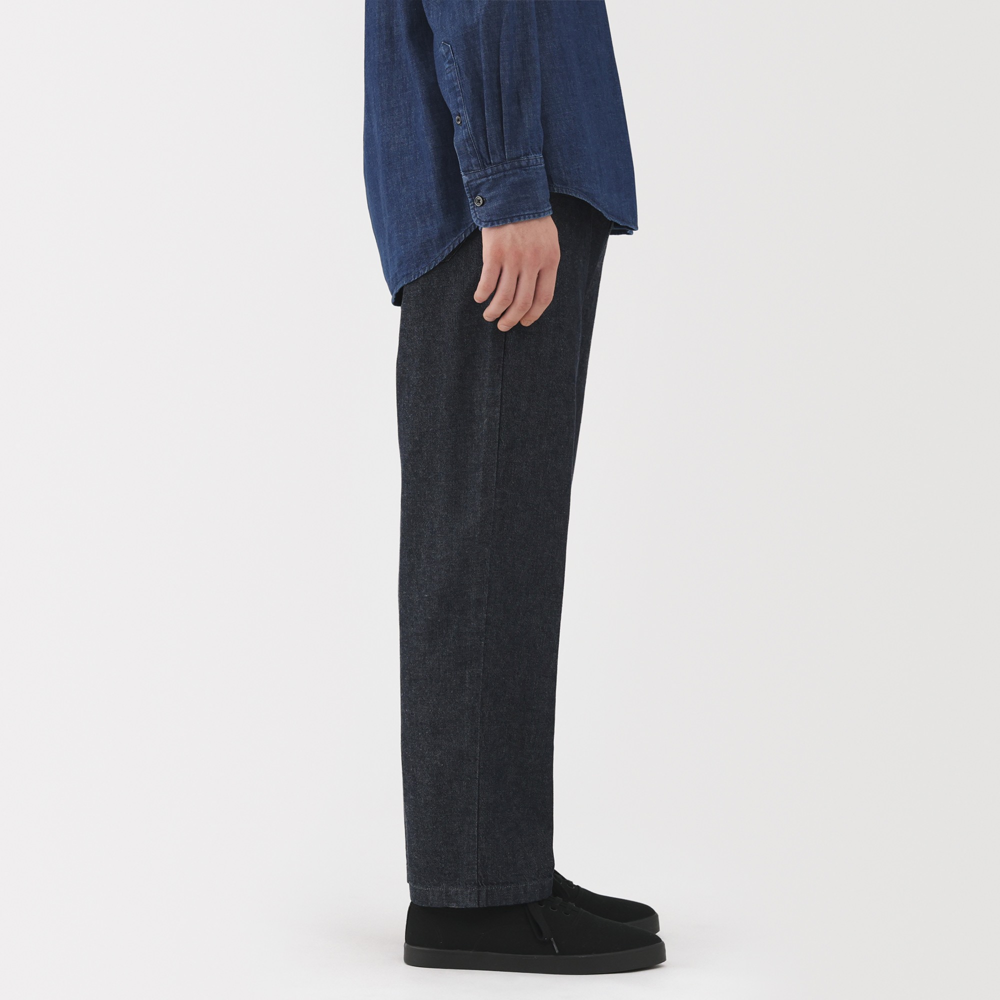 M's Washed denim easy pants (Indigo)