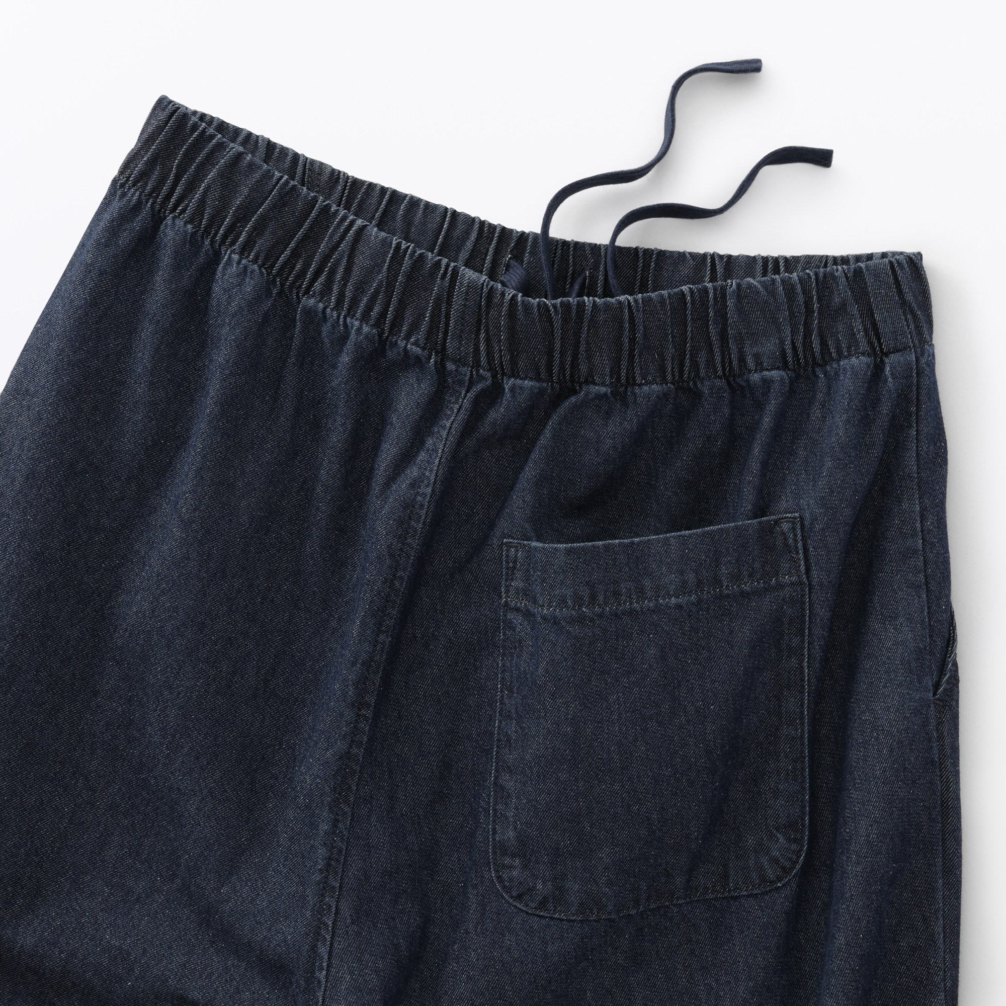 W's washed denim easy tapered pants
