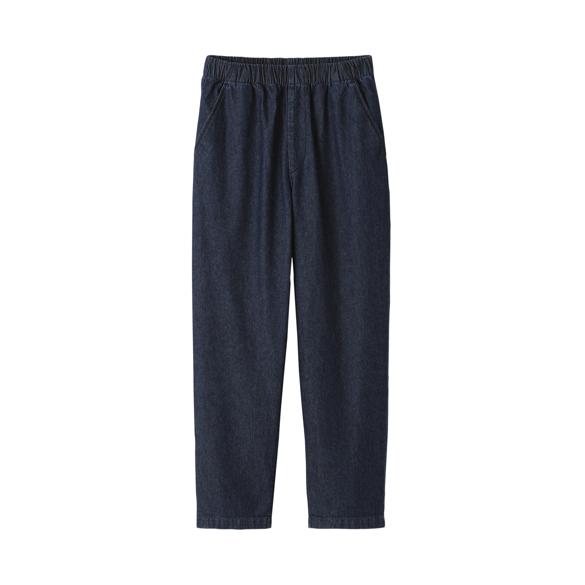 W's washed denim easy tapered pants