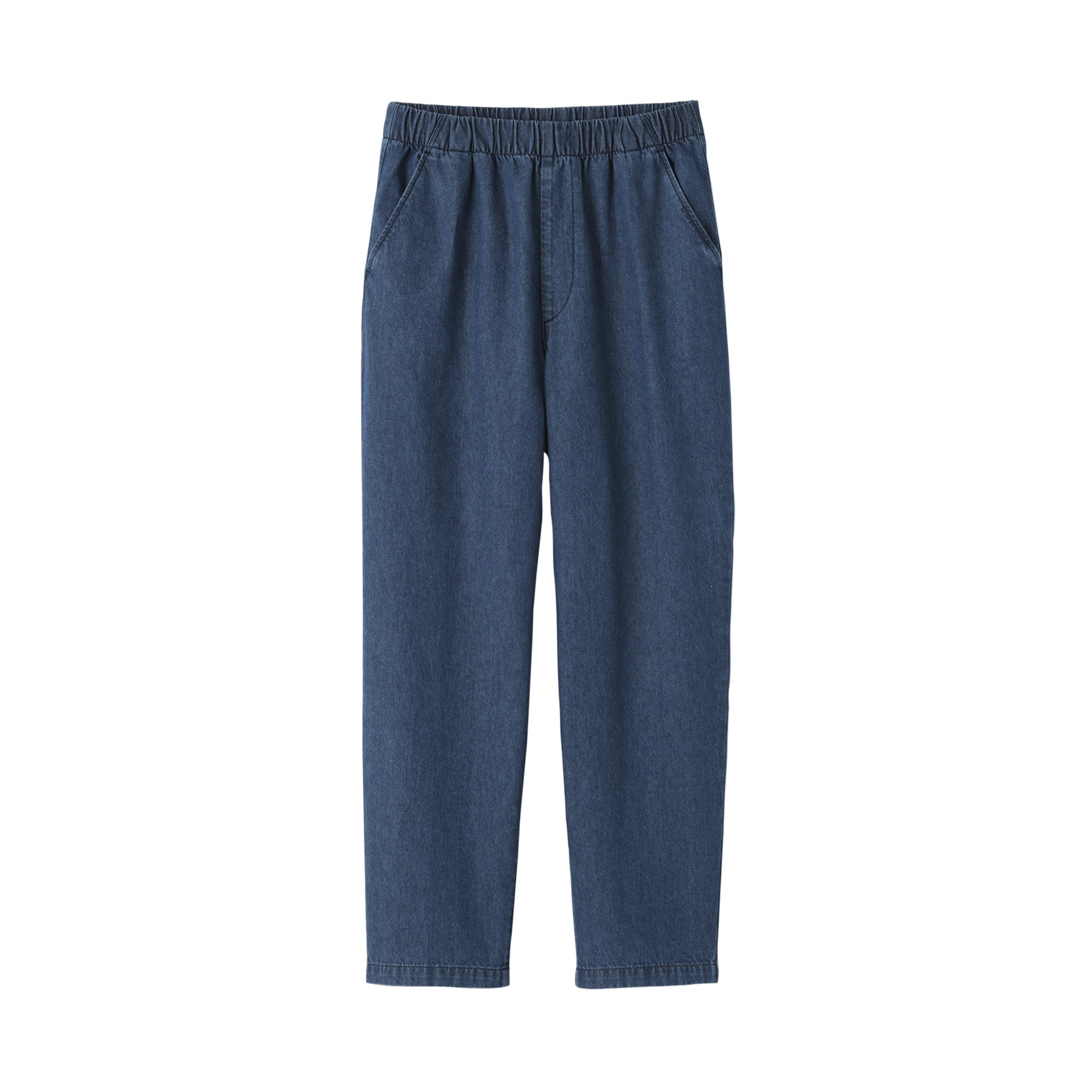 W's washed denim easy tapered pants