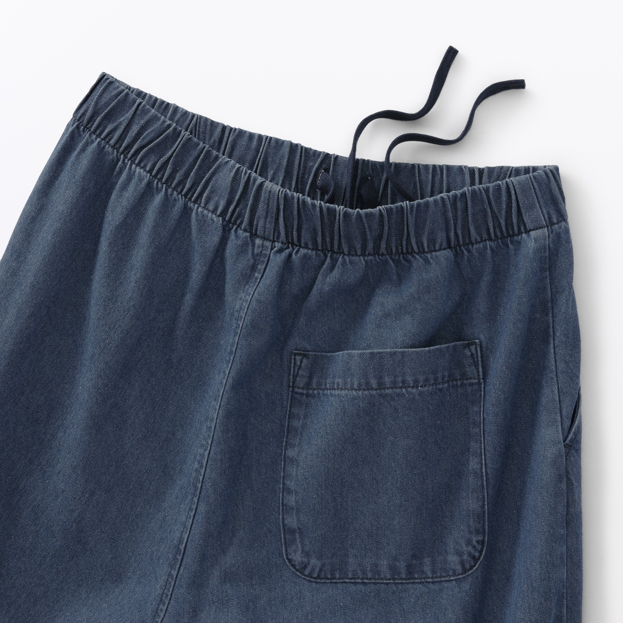 W's washed denim easy tapered pants