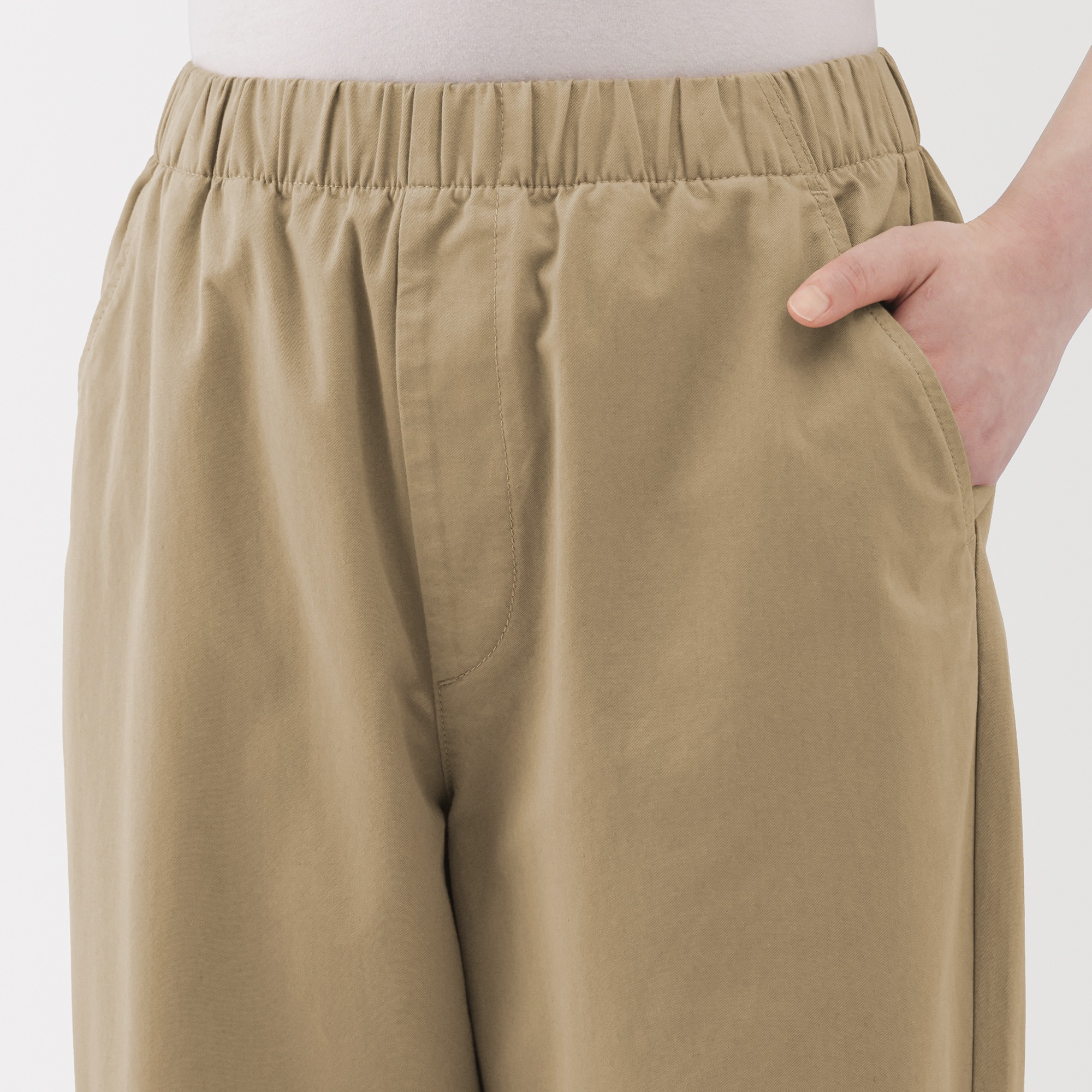W's Washed cotton Easy tapered pants
