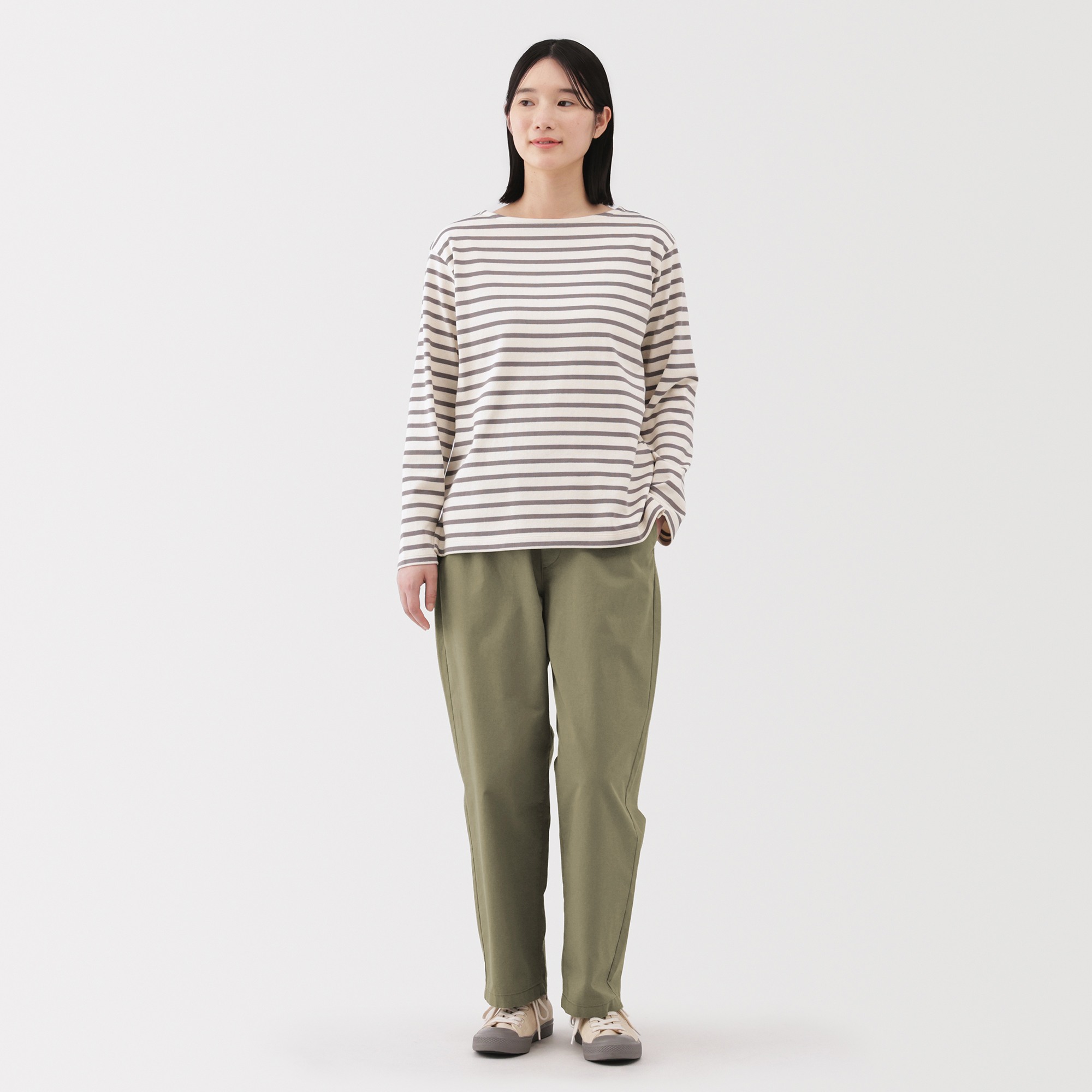 W's Washed cotton Easy tapered pants