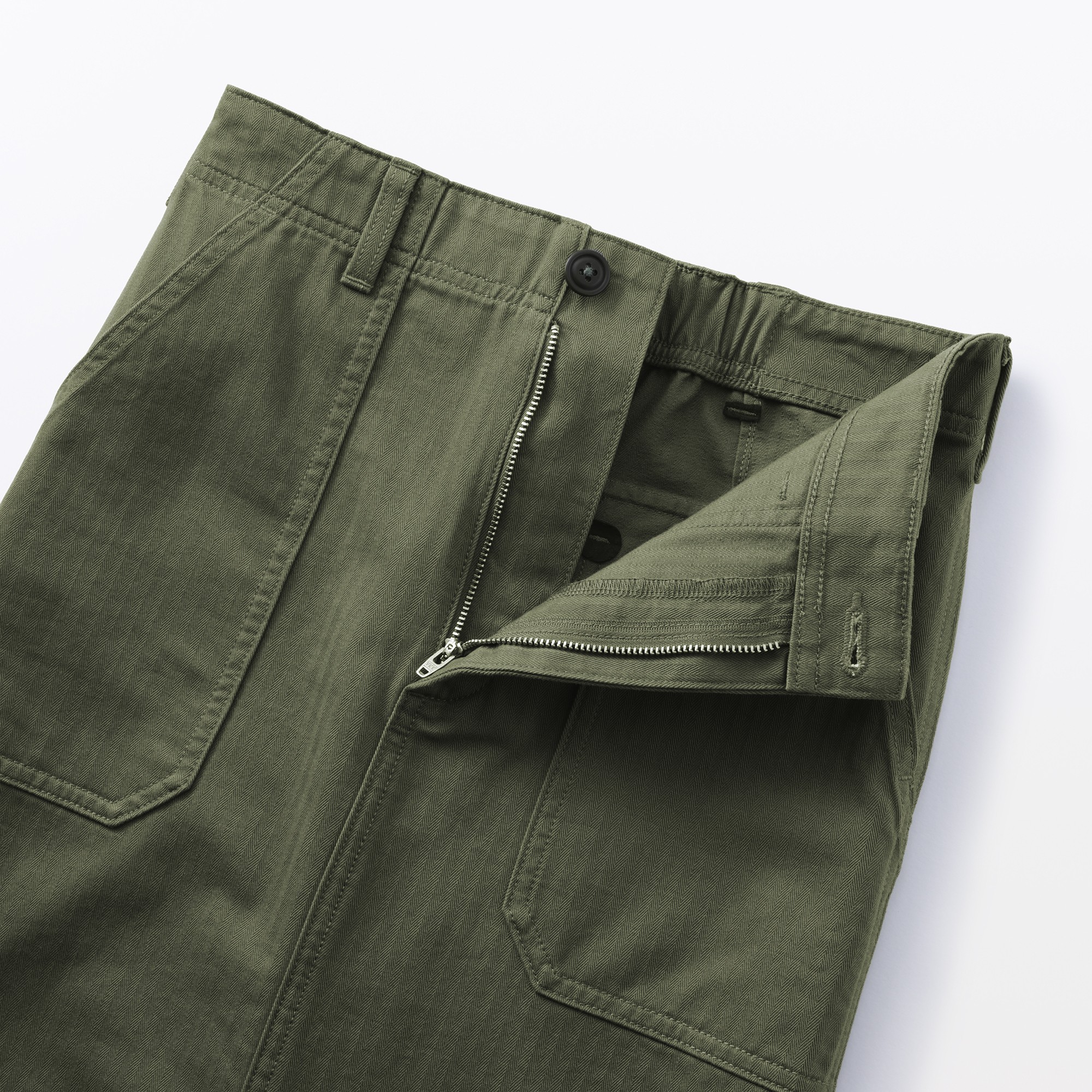 W's washed herringbone baker straight skirt