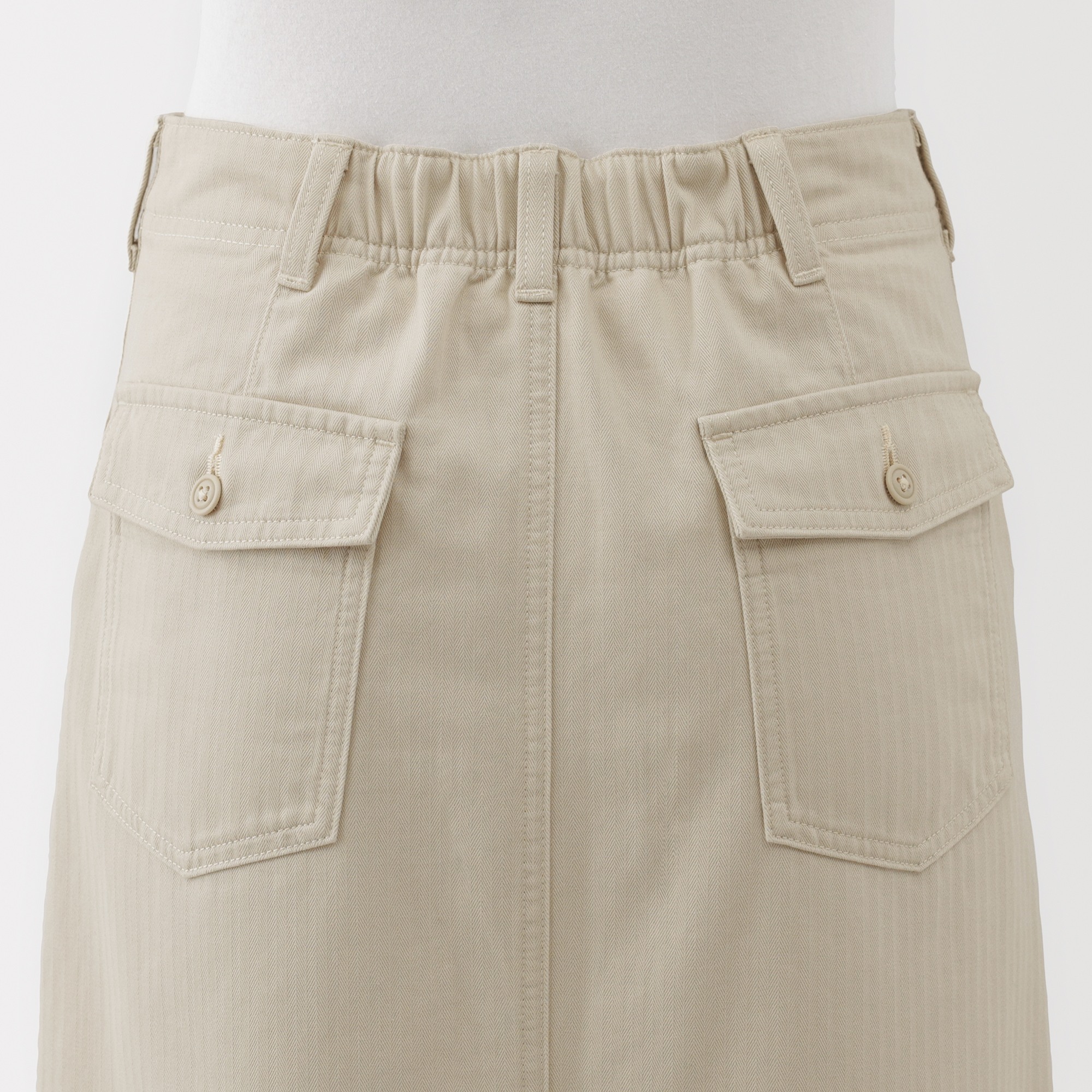 W's washed herringbone baker straight skirt
