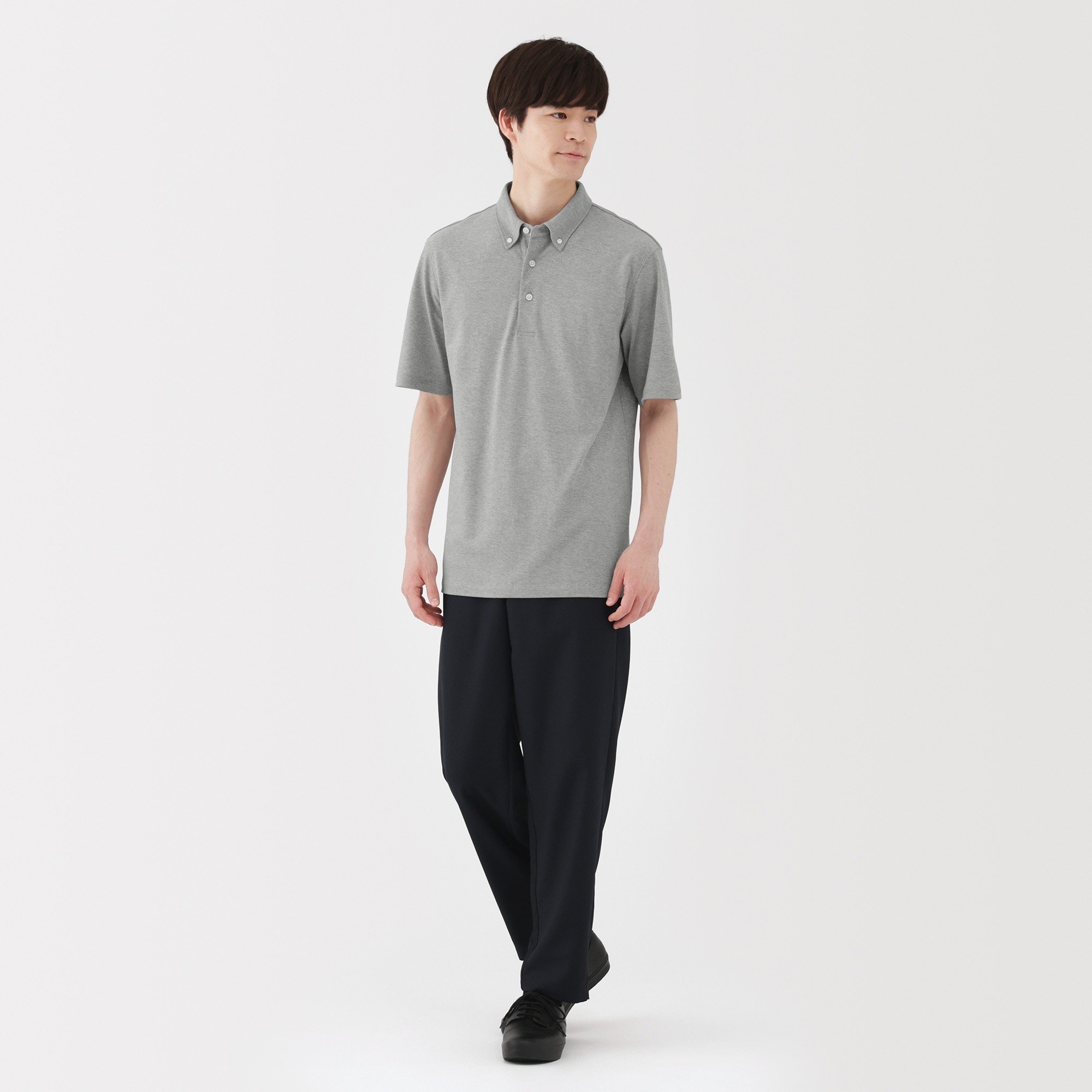 M's Cool touch pique Button down S/Slv polo shirt (ASEAN)