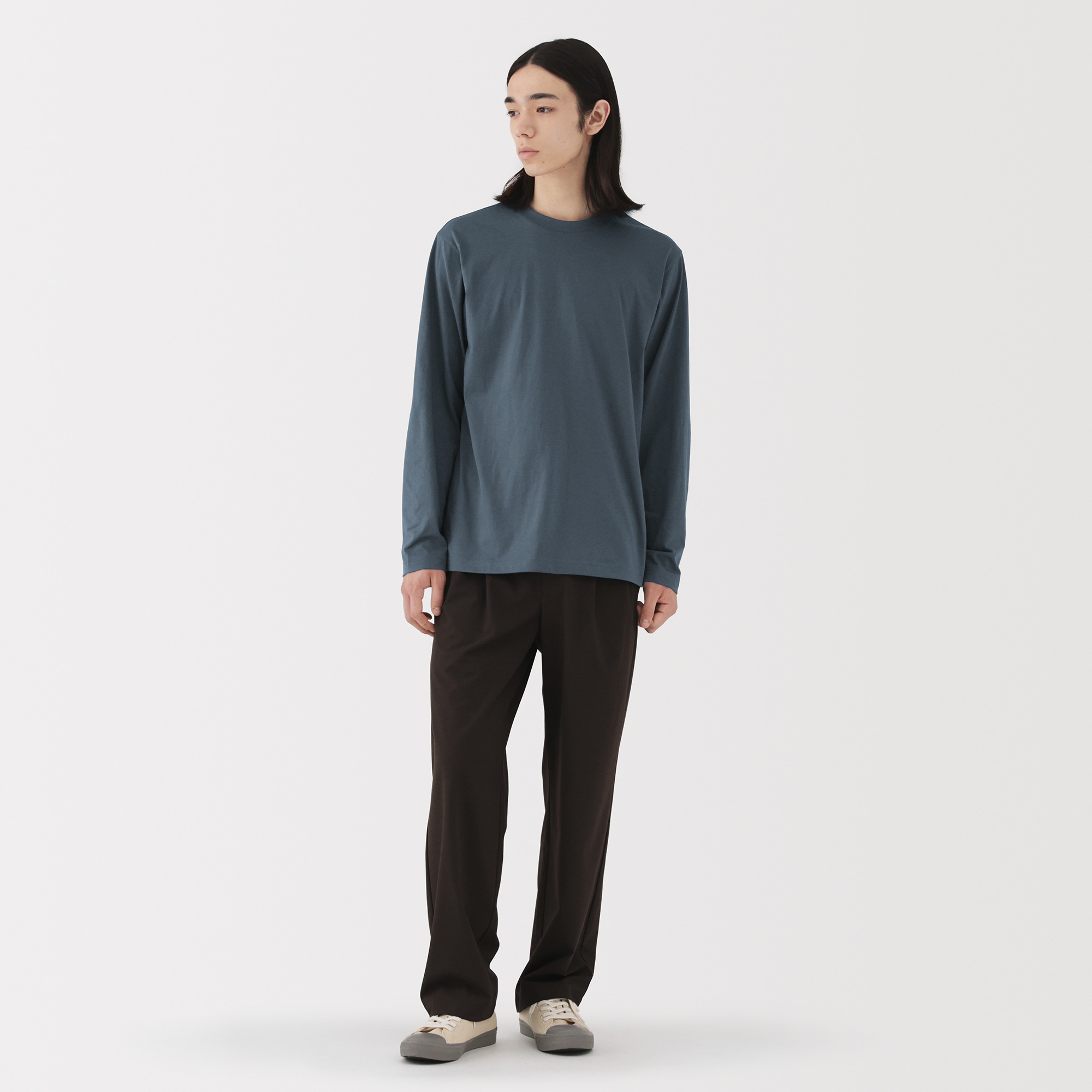 M's Jersey crew neck L/Slv T-shirt