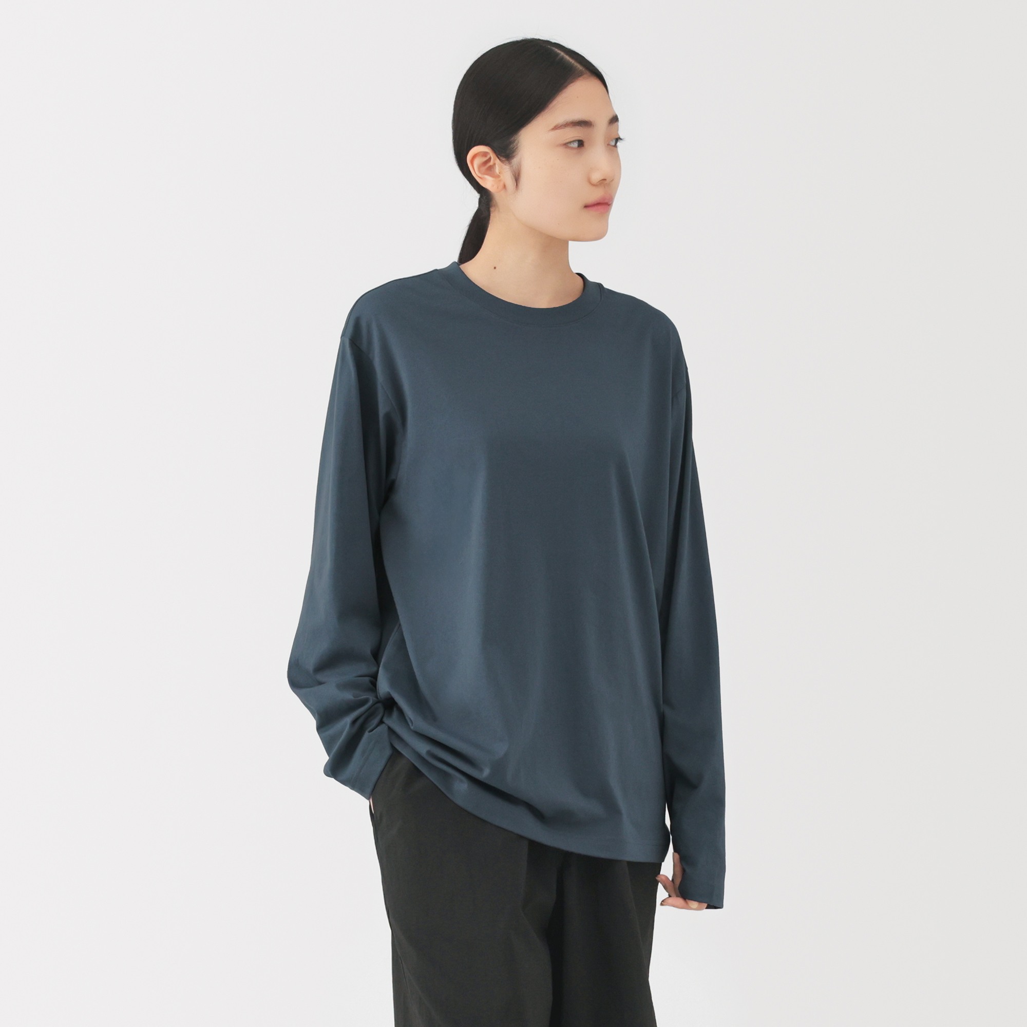 M's Jersey crew neck L/Slv T-shirt
