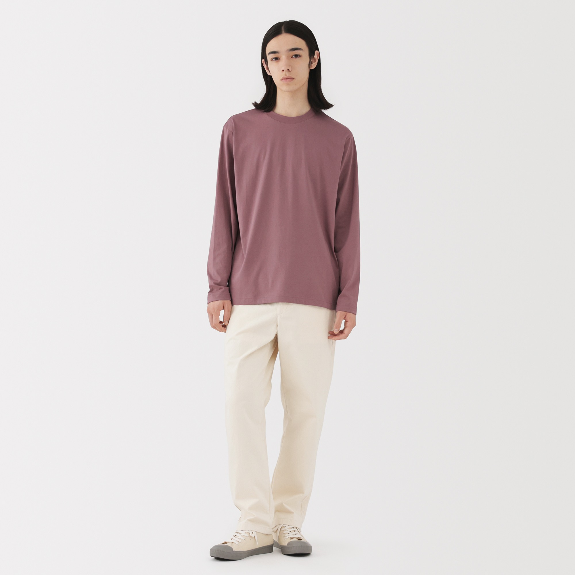 M's Jersey crew neck L/Slv T-shirt