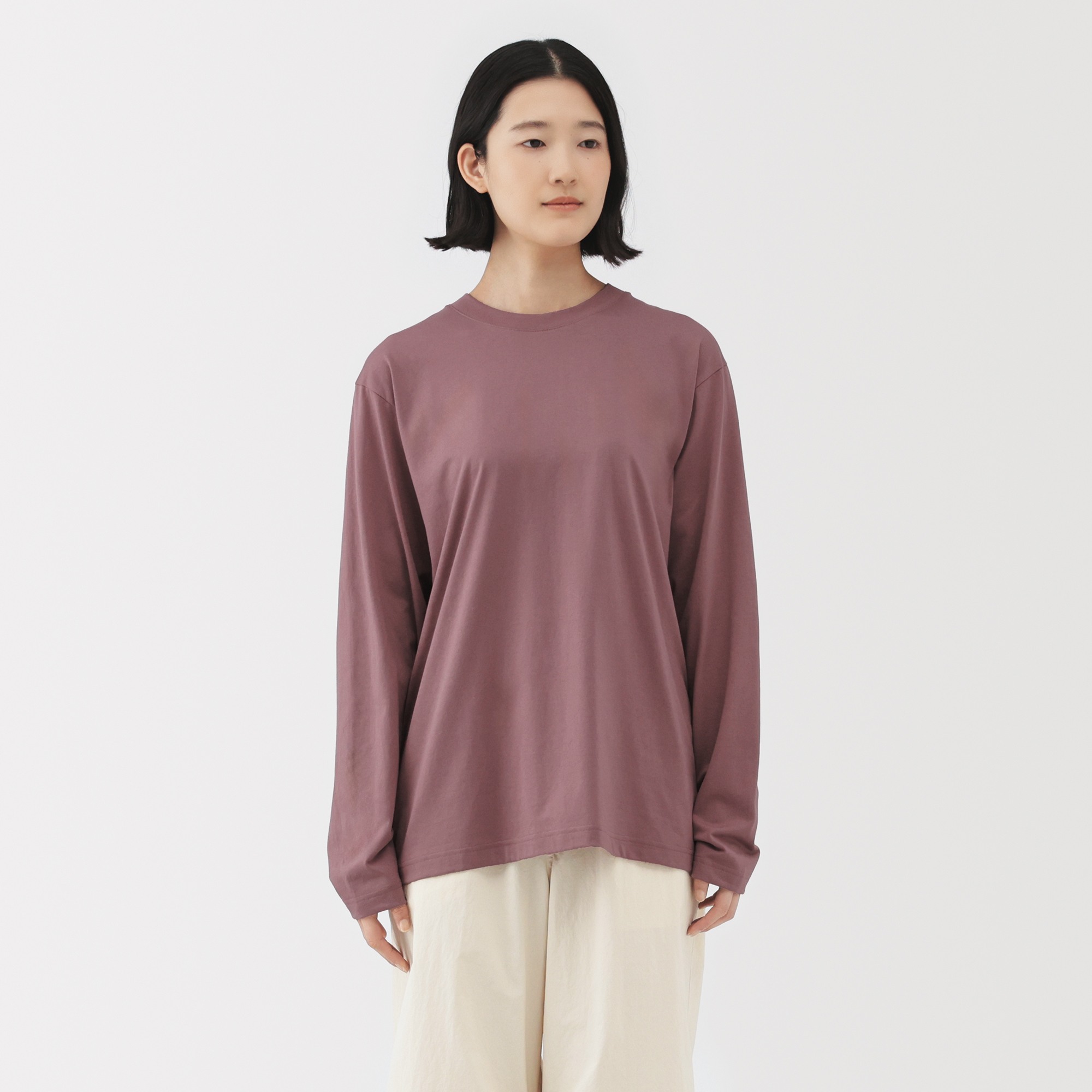 M's Jersey crew neck L/Slv T-shirt