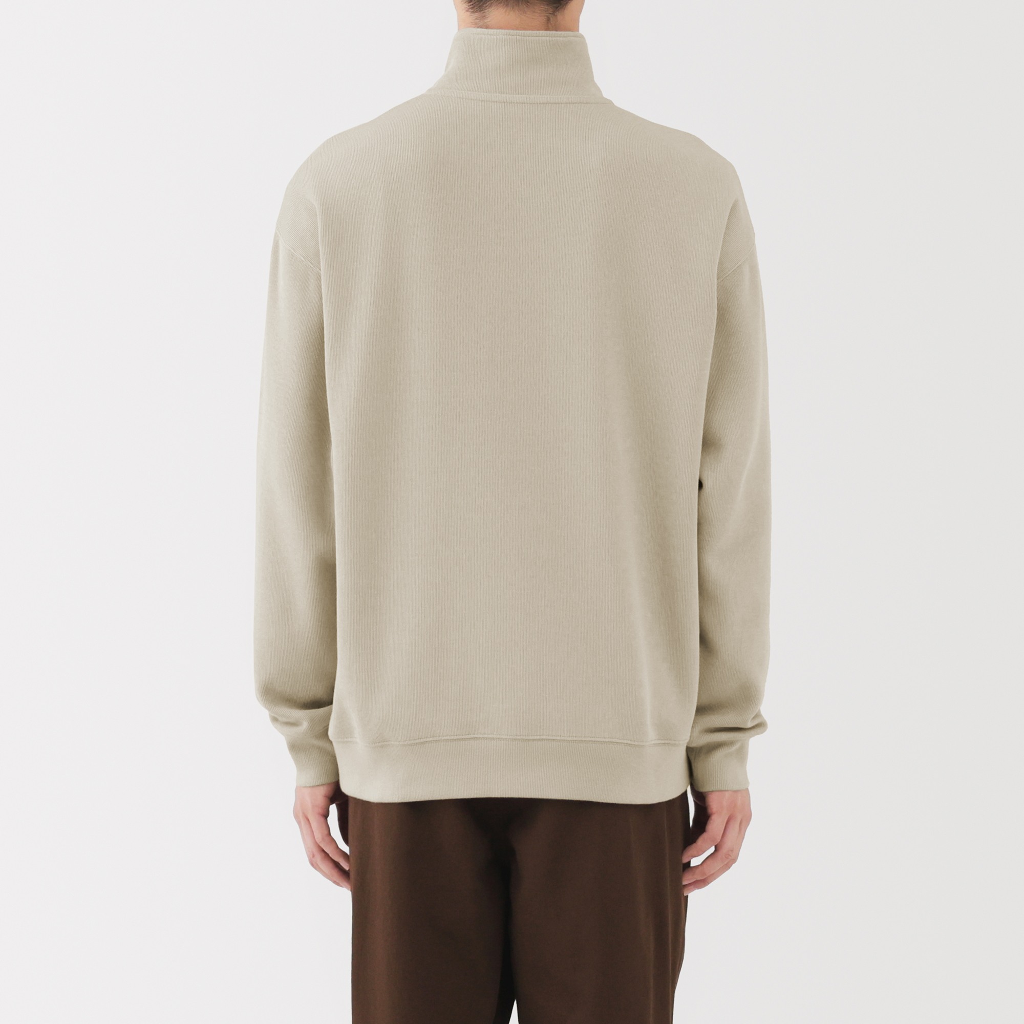 M's Double knitted Half zip pullover