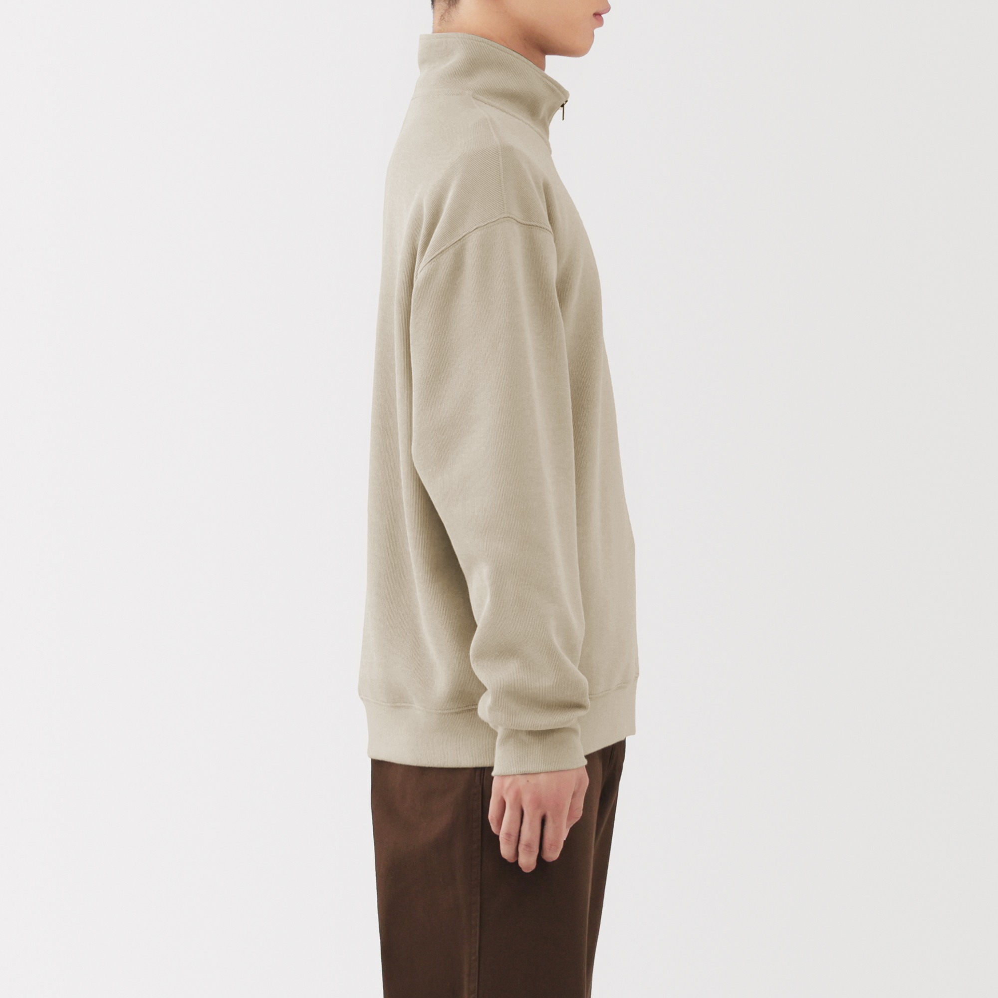 M's Double knitted Half zip pullover