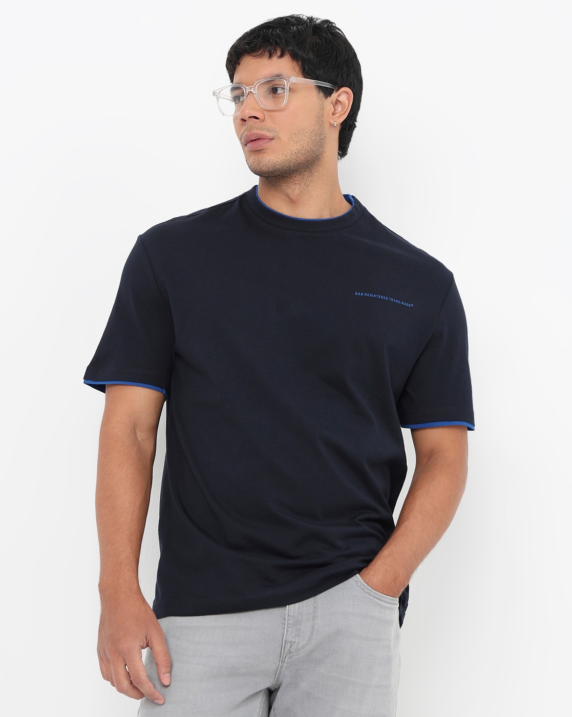 GAS | Regular Fit Crewneck T-Shirt with Signature Branding