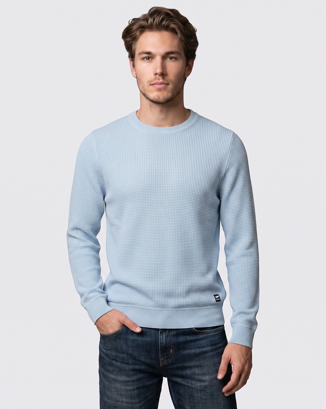 Men's Blue Regular Fit Knit Sweater