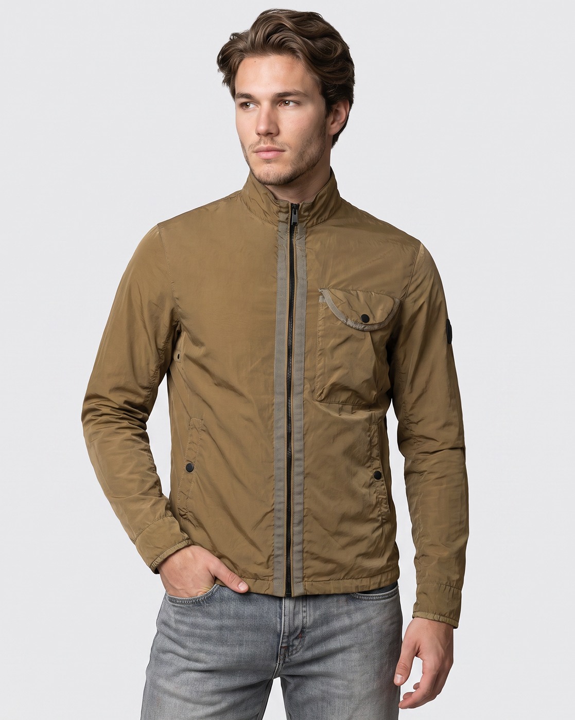 Men's Brown Regular Fit Jacket