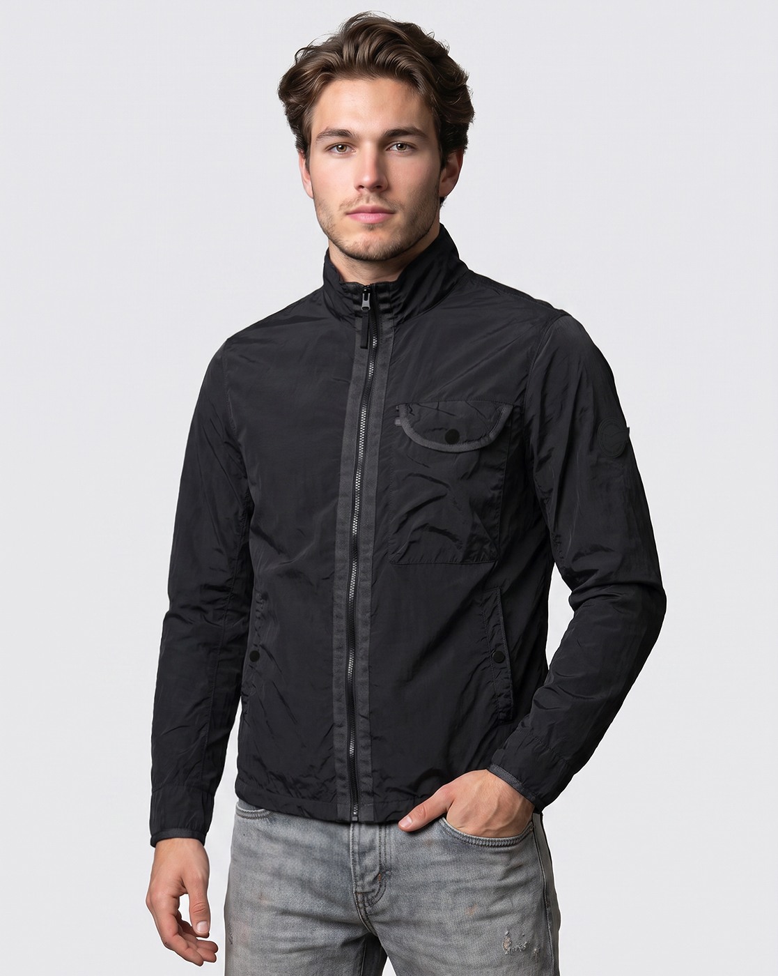 Men's Grey Regular Fit Jacket