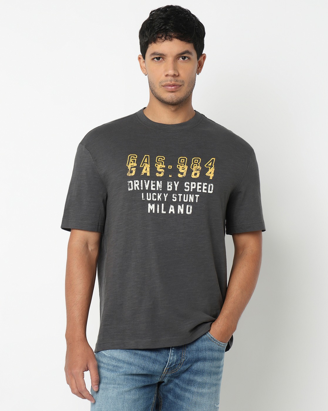 GAS | Regular Fit Crewneck T-Shirt with Signature Branding