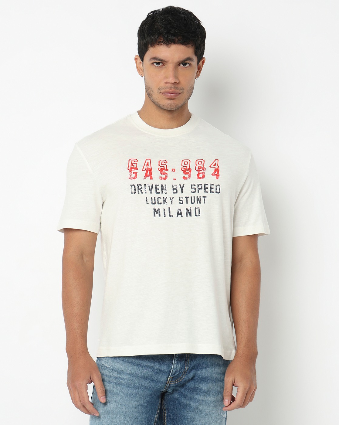 GAS | Regular Fit Crewneck T-Shirt with Signature Branding