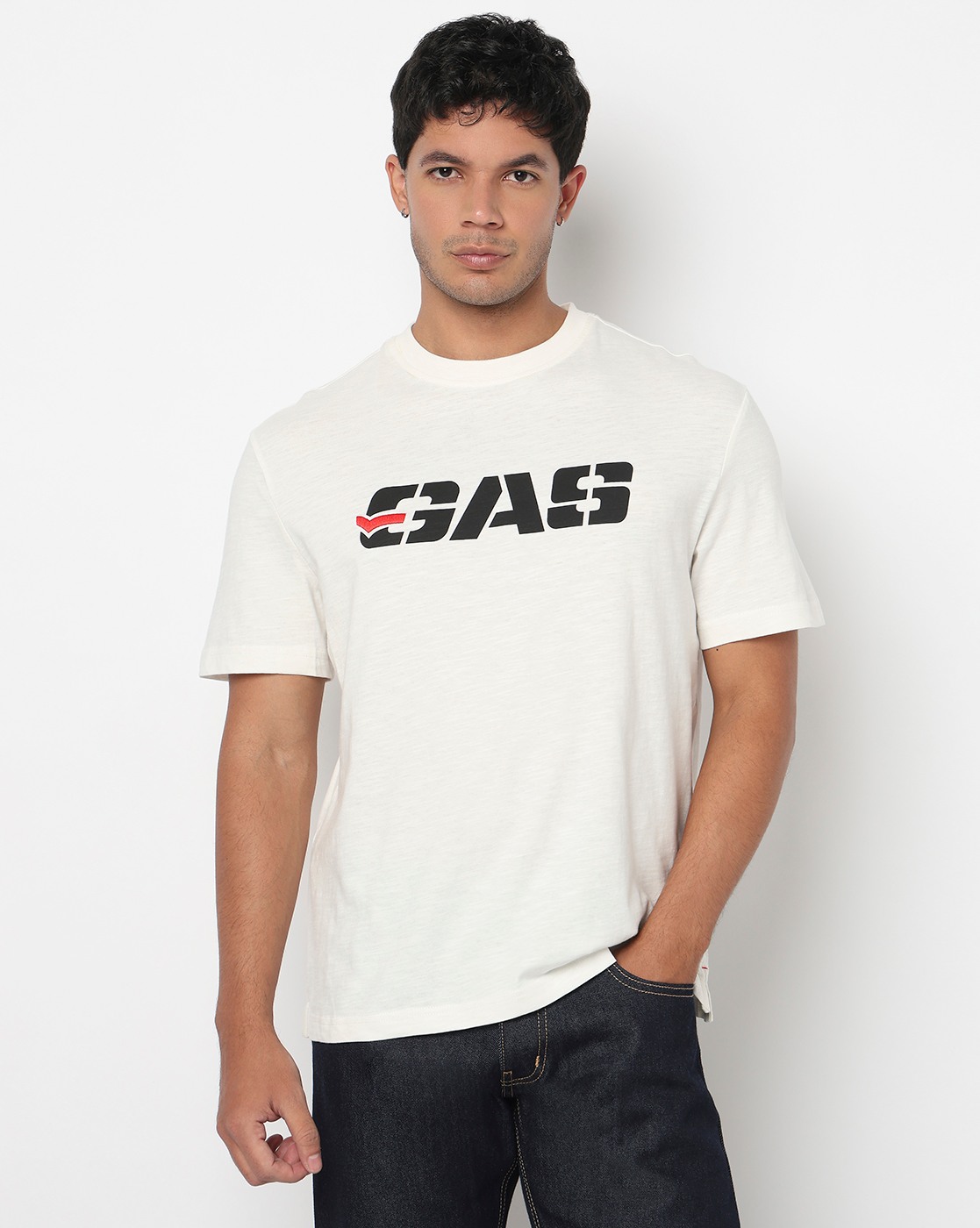 GAS | Regular Fit Crewneck T-Shirt with Signature Branding