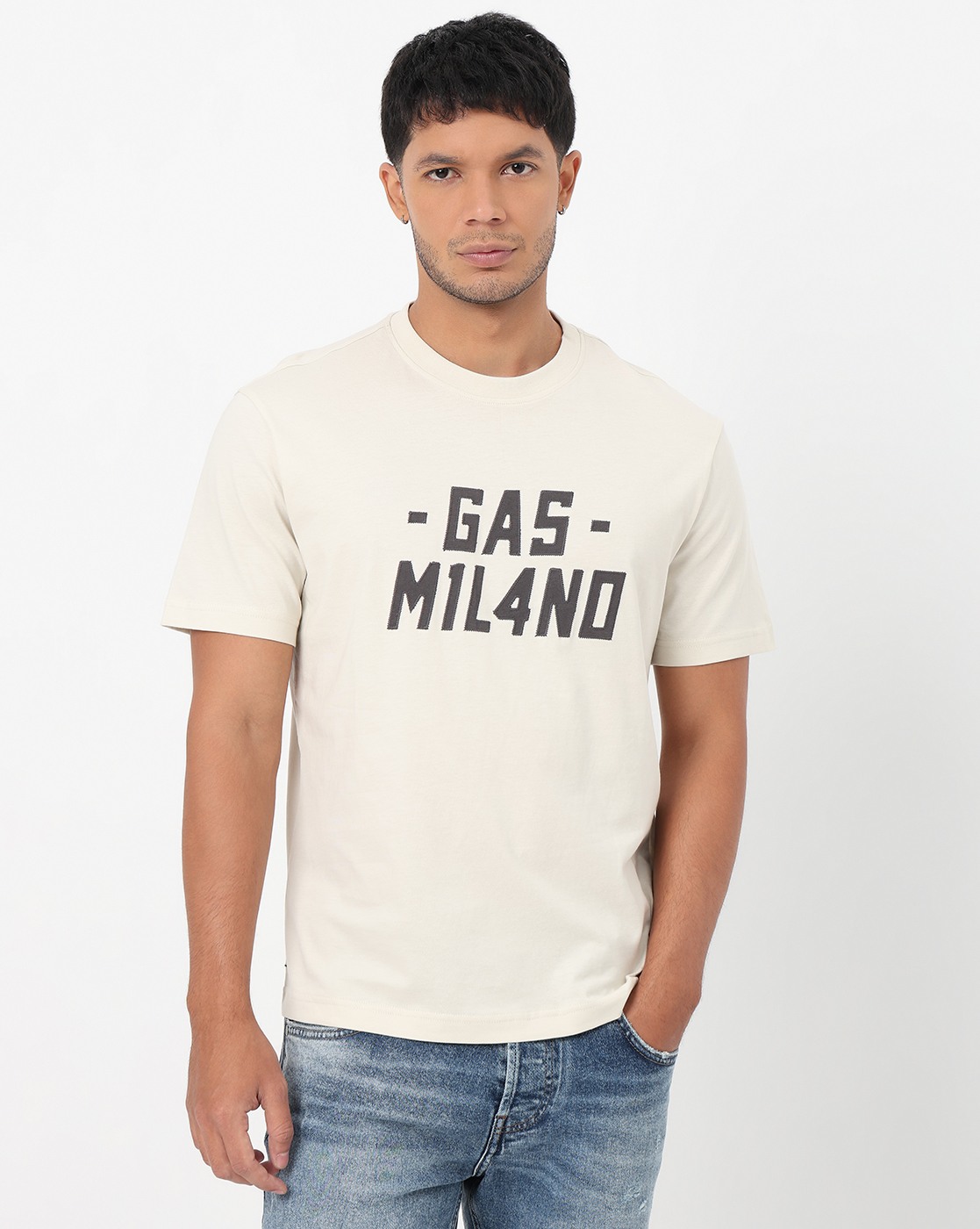 GAS | Regular Fit Crewneck T-Shirt with Signature Branding