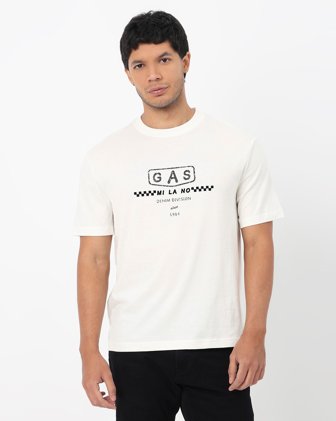 GAS | Regular Fit Crewneck T-Shirt with Signature Branding
