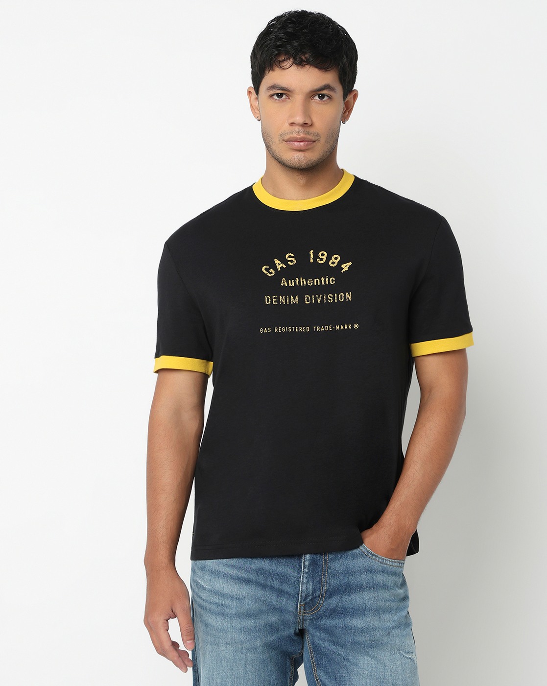 GAS | Regular Fit Crewneck T-Shirt with Signature Branding