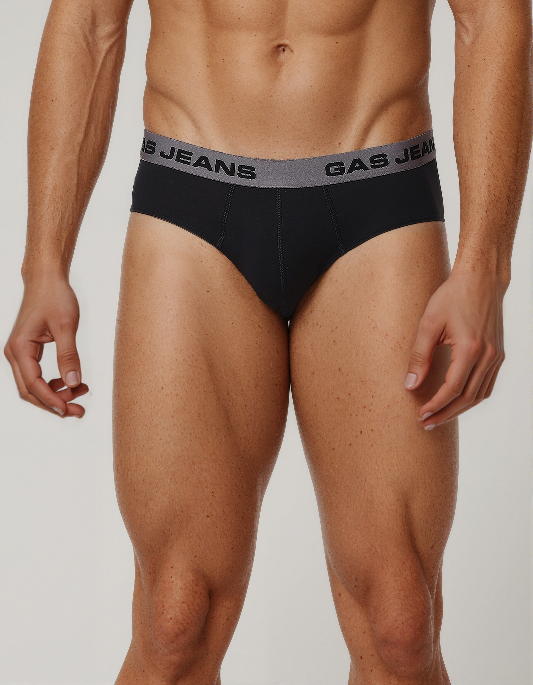 GAS | Solid Black Cotton Brief