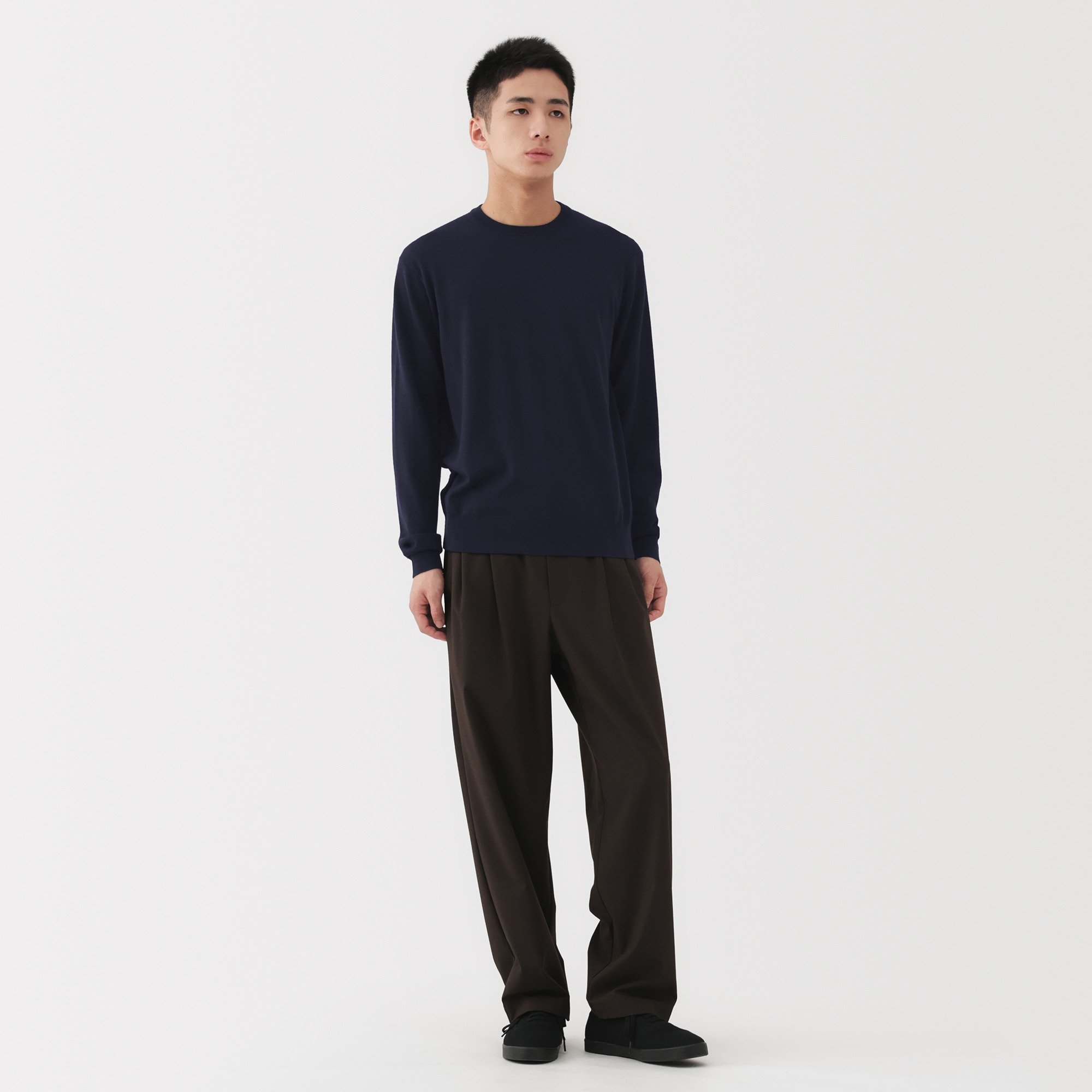 M's Washable high-gauge Crew neck sweater