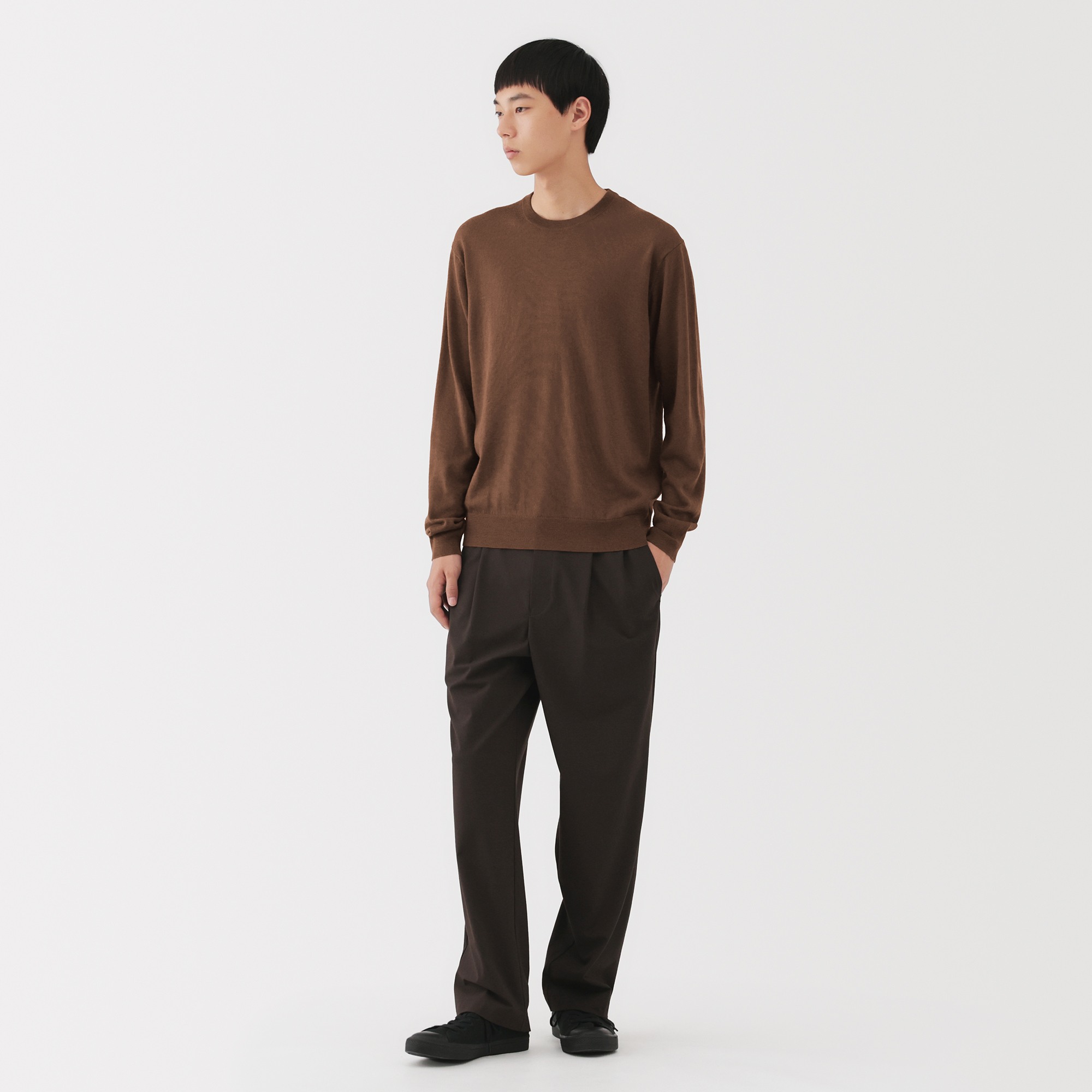 M's Washable high-gauge Crew neck sweater