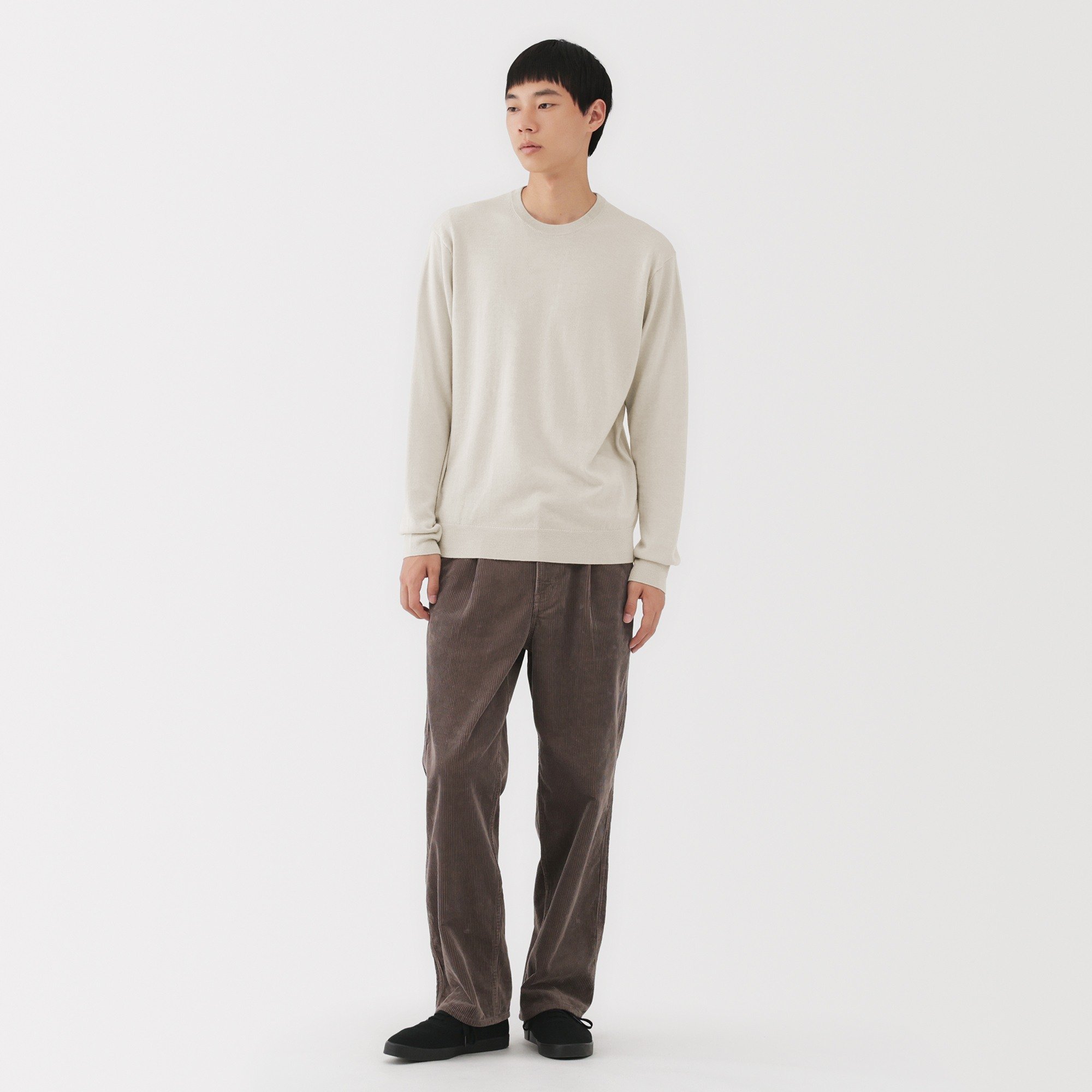 M's Washable high-gauge Crew neck sweater