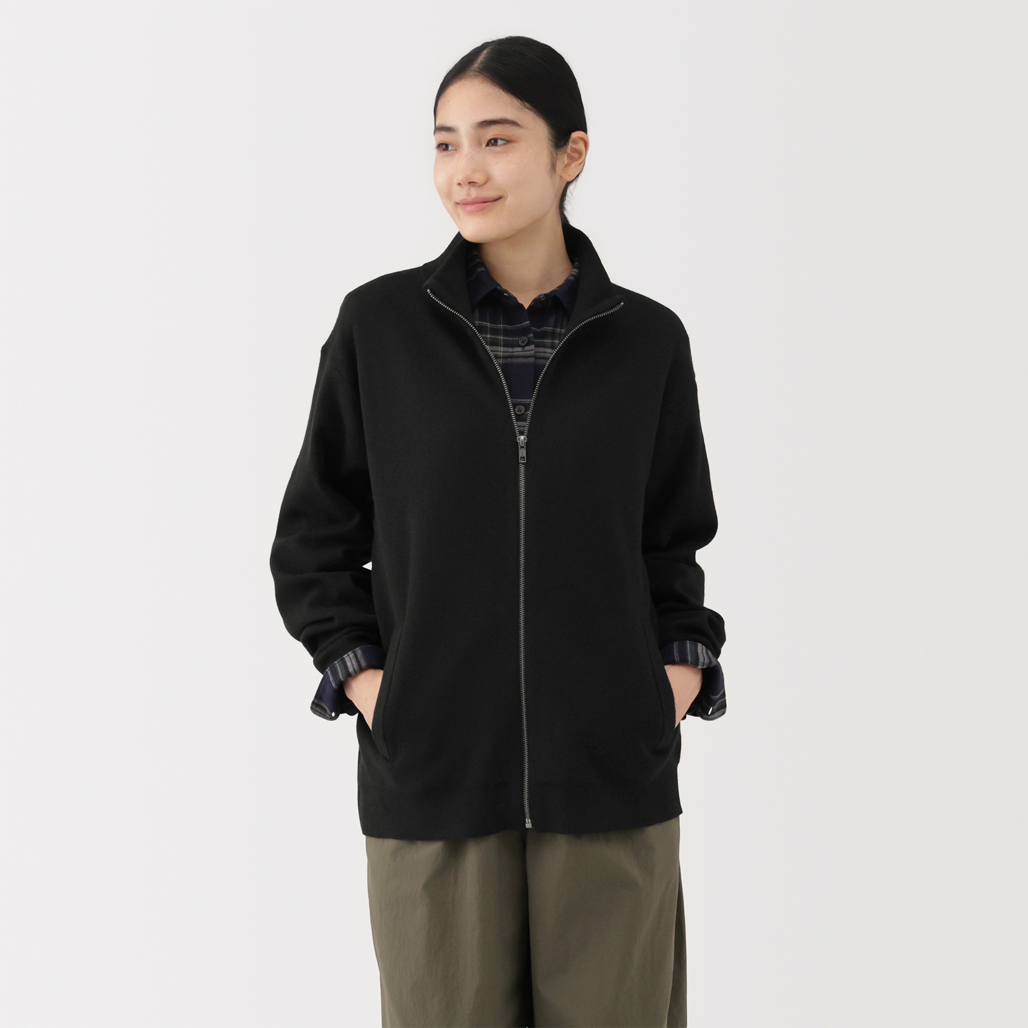 M's Washable milano ribbed Full zip cardigan