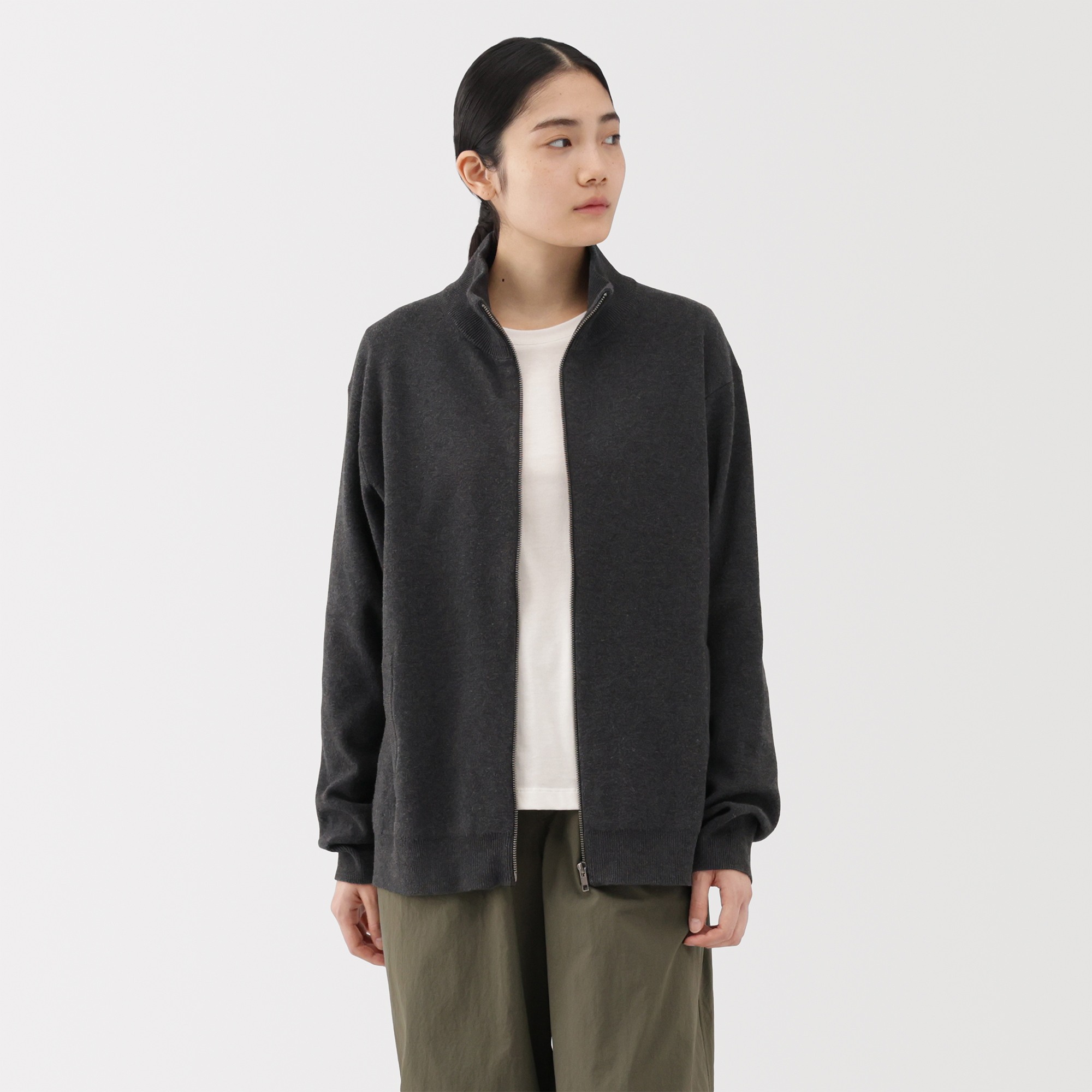 M's Washable milano ribbed Full zip cardigan