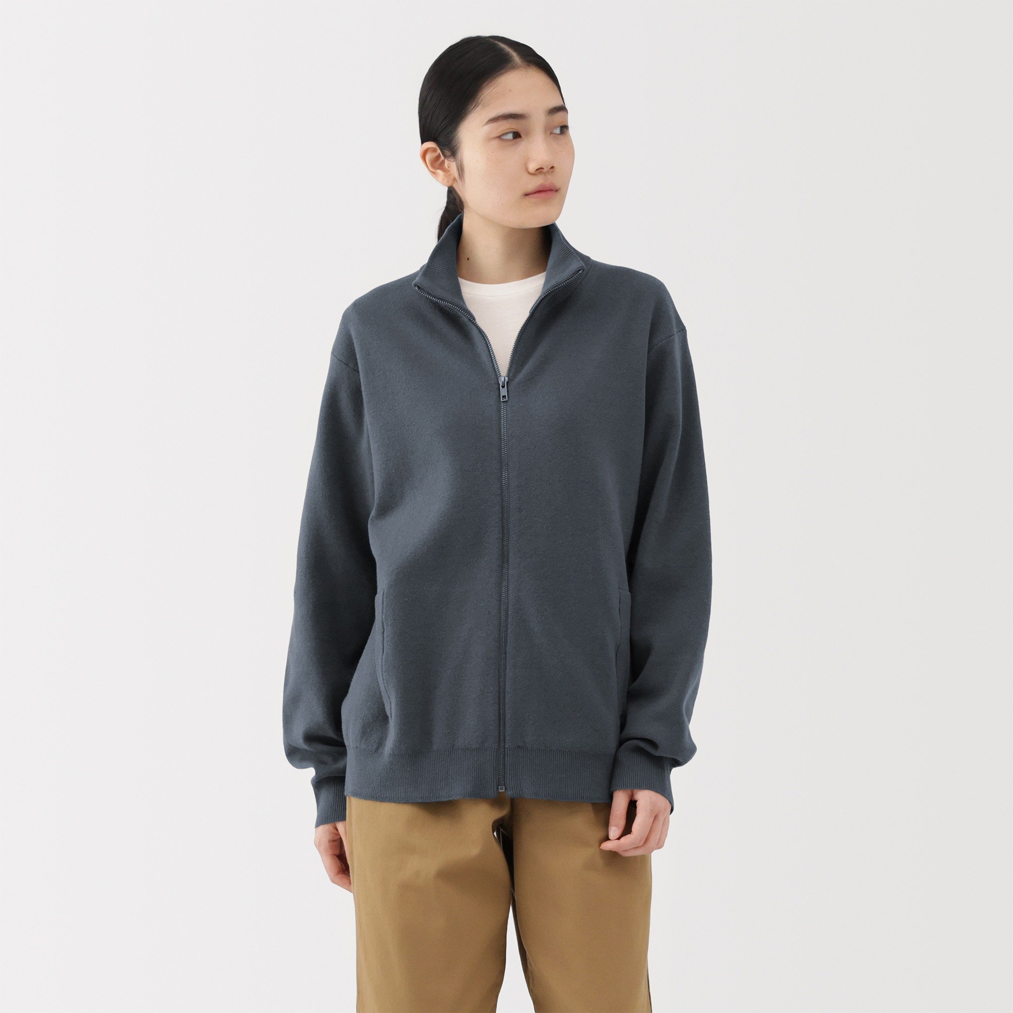 M's Washable milano ribbed Full zip cardigan