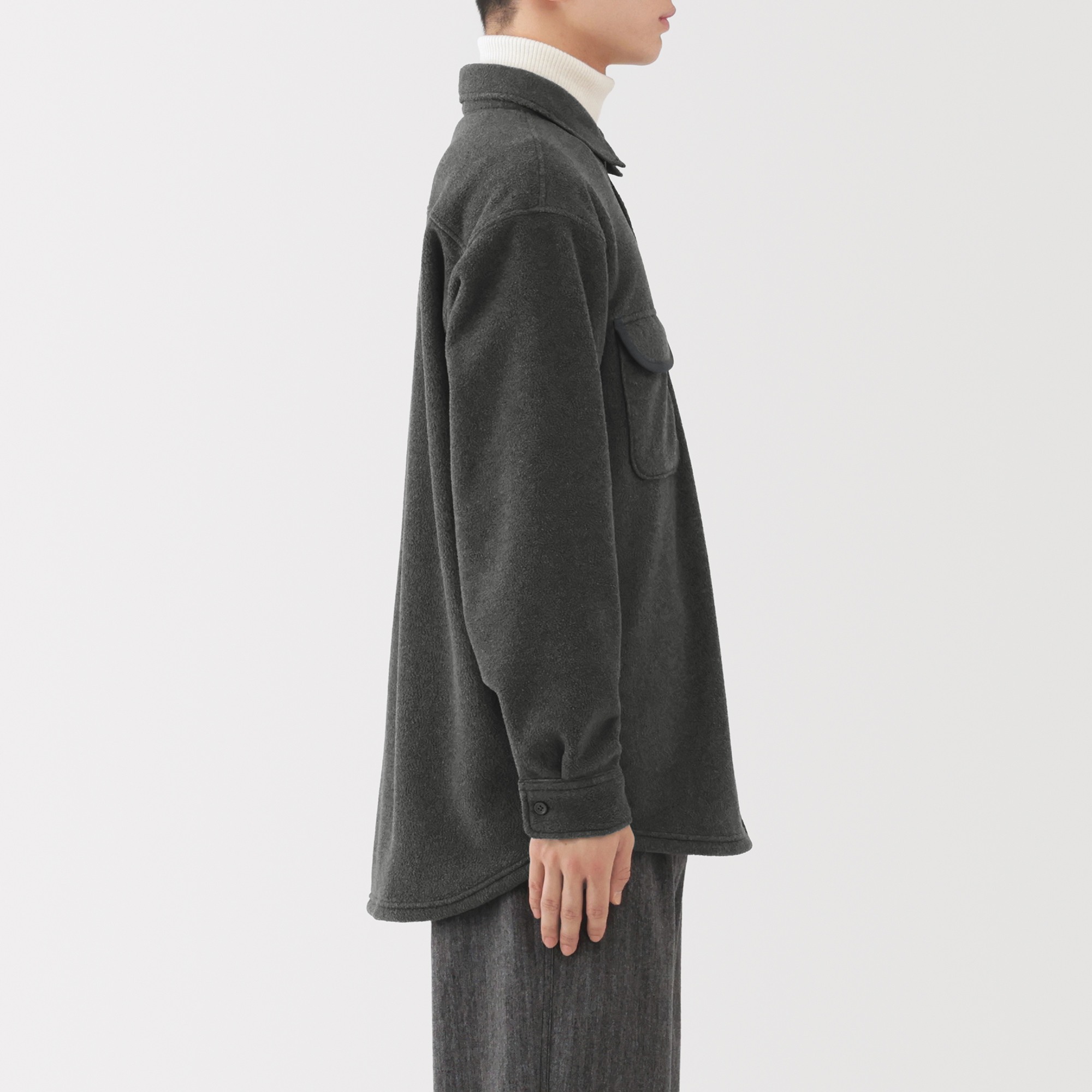 M's Recyclable fleece L/Slv shirt