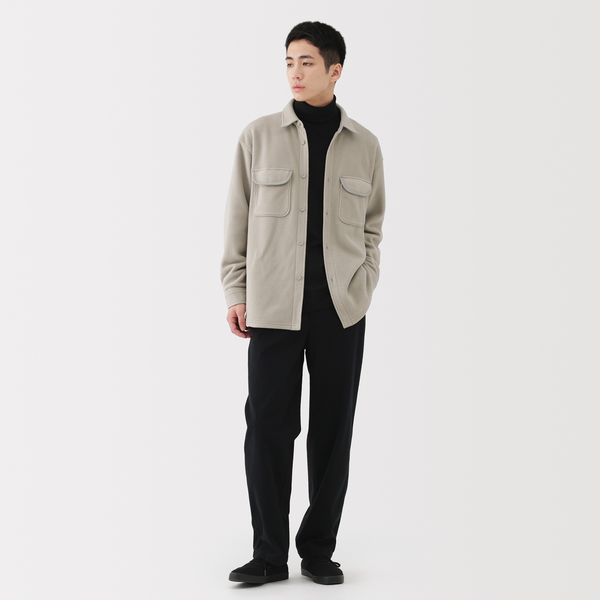 M's Recyclable fleece L/Slv shirt