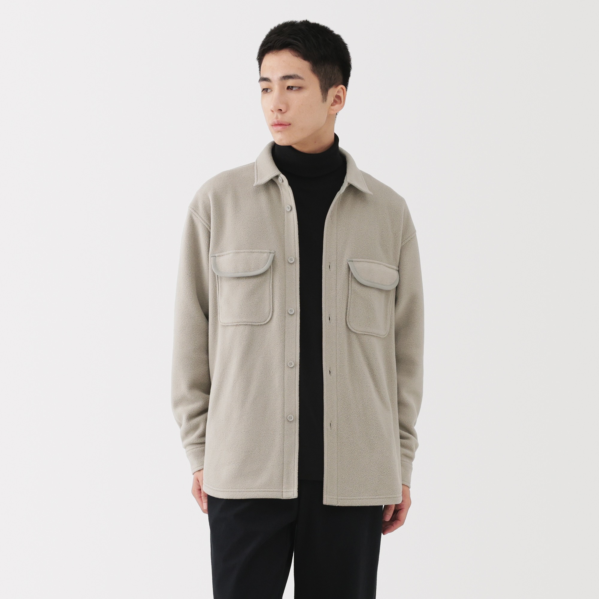 M's Recyclable fleece L/Slv shirt