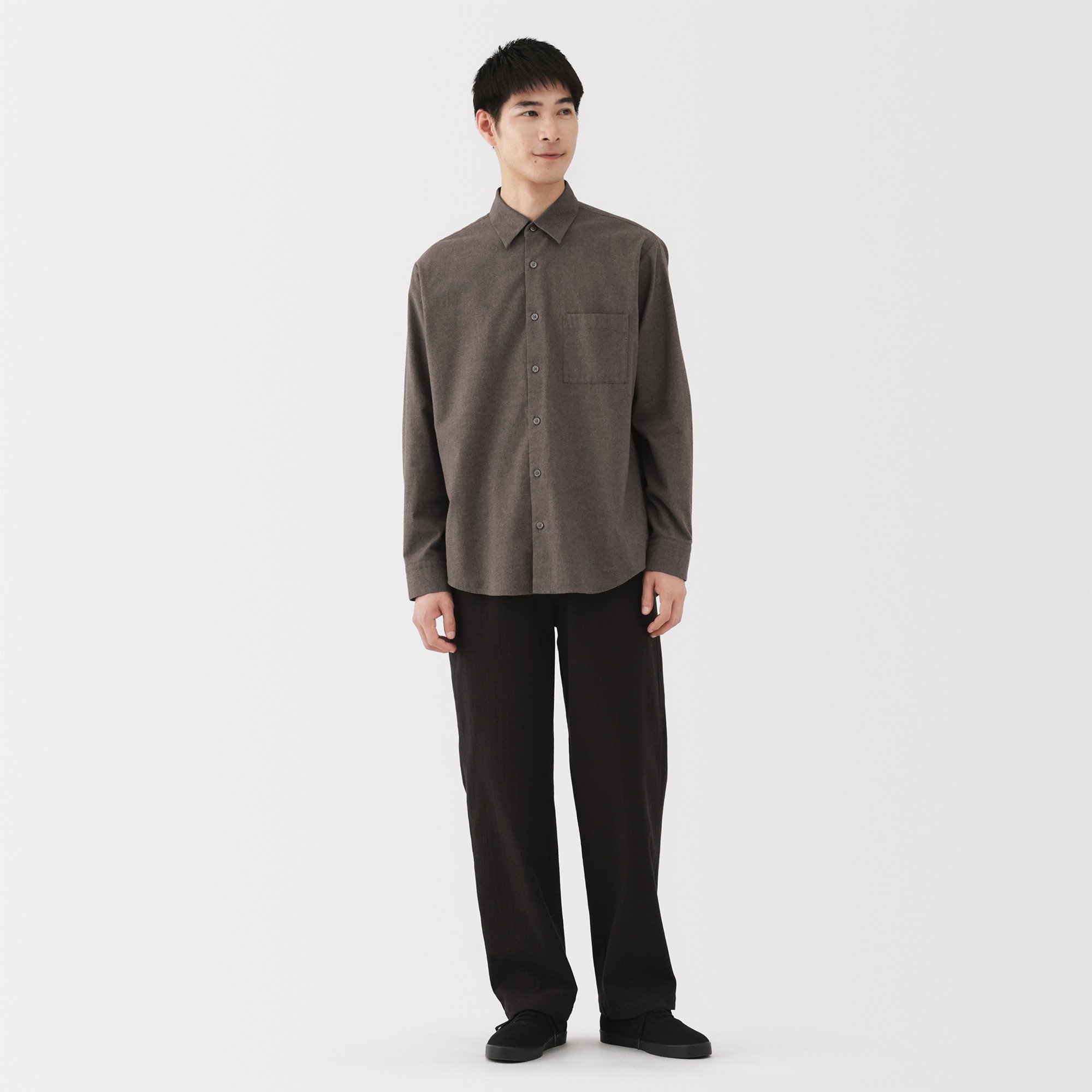 M's Cotton wool flannel L/Slv shirt