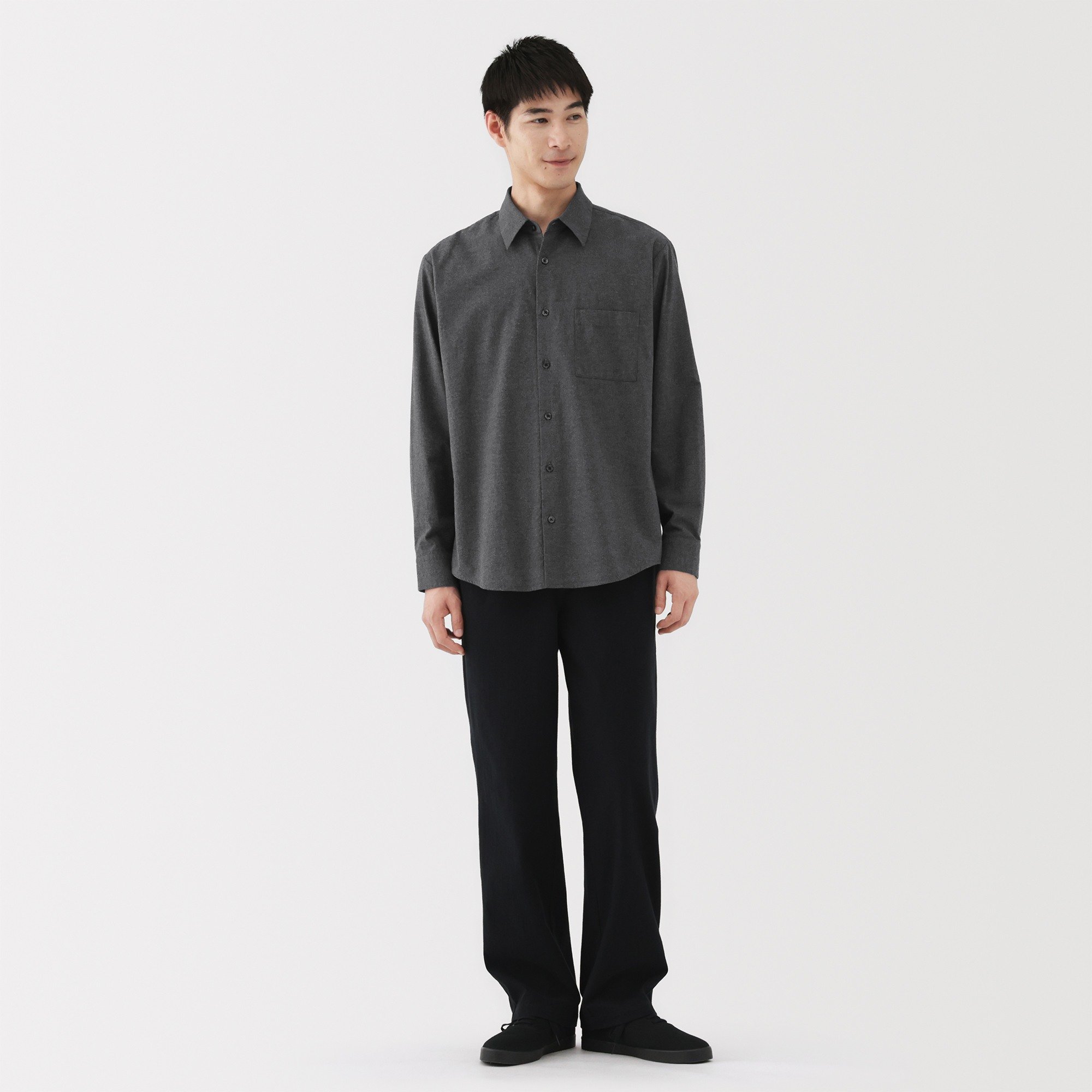 M's Cotton wool flannel L/Slv shirt