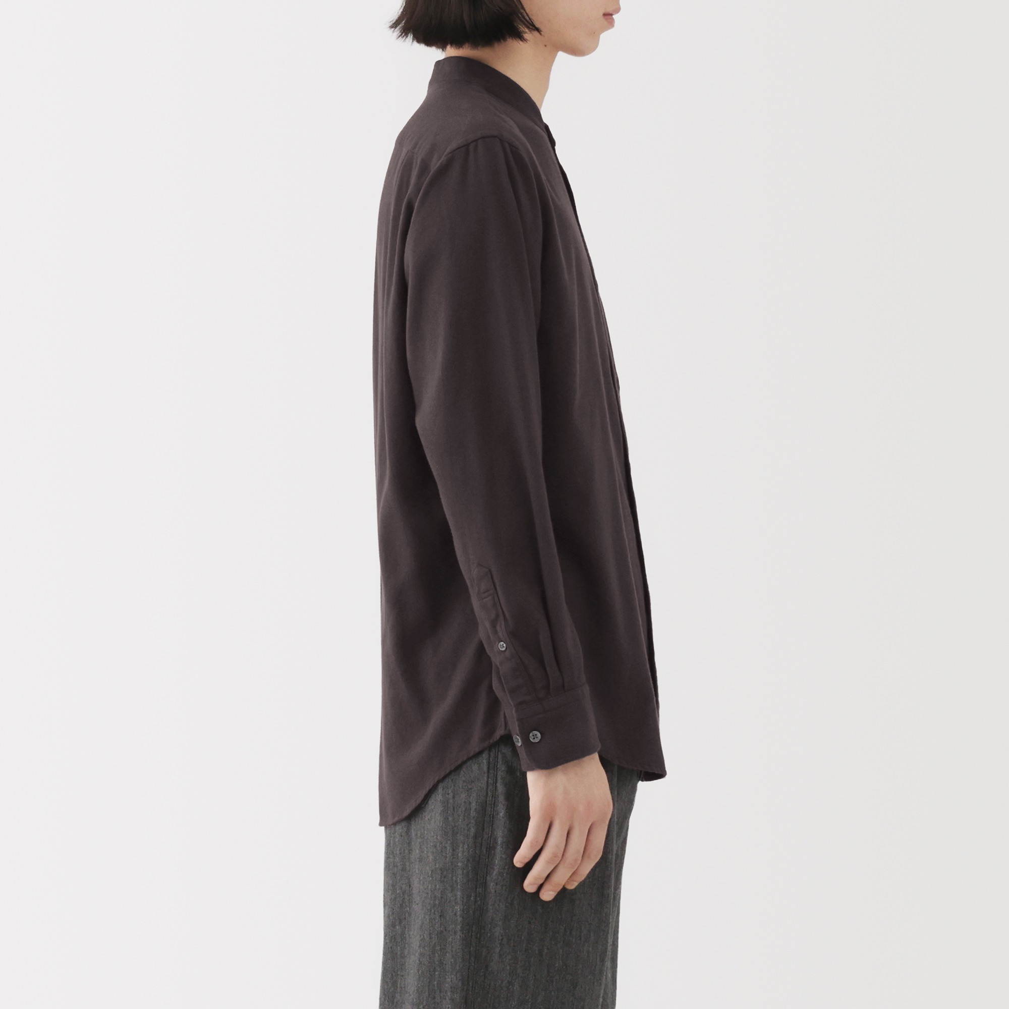 M's Flanne Stand collar L/S Shirt (OS)
