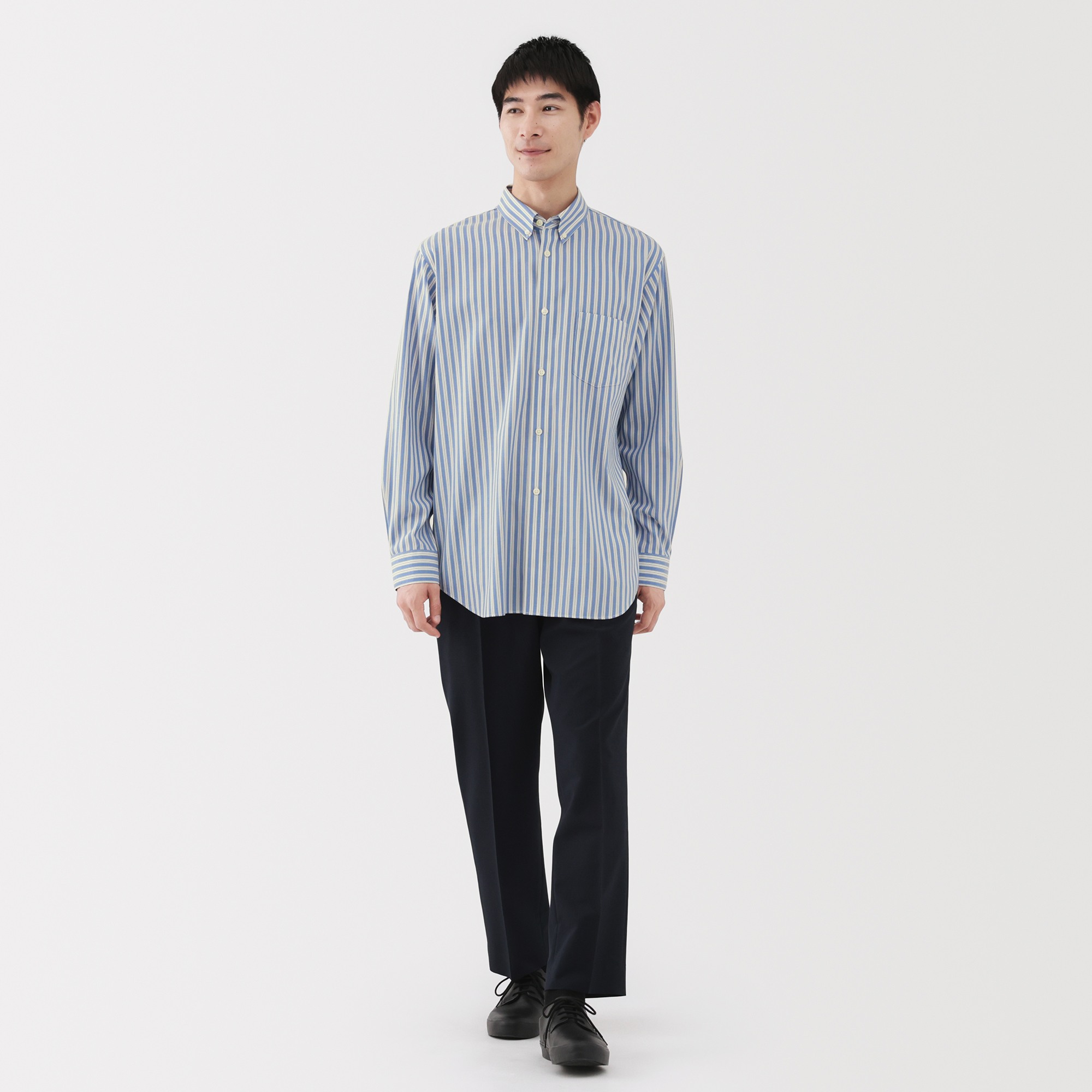 M's Non-Iron button down collar L/Slv shirt
