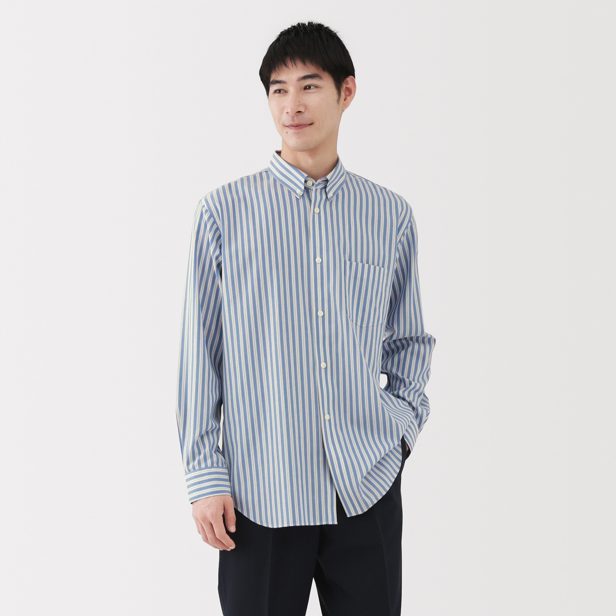 M's Non-Iron button down collar L/Slv shirt