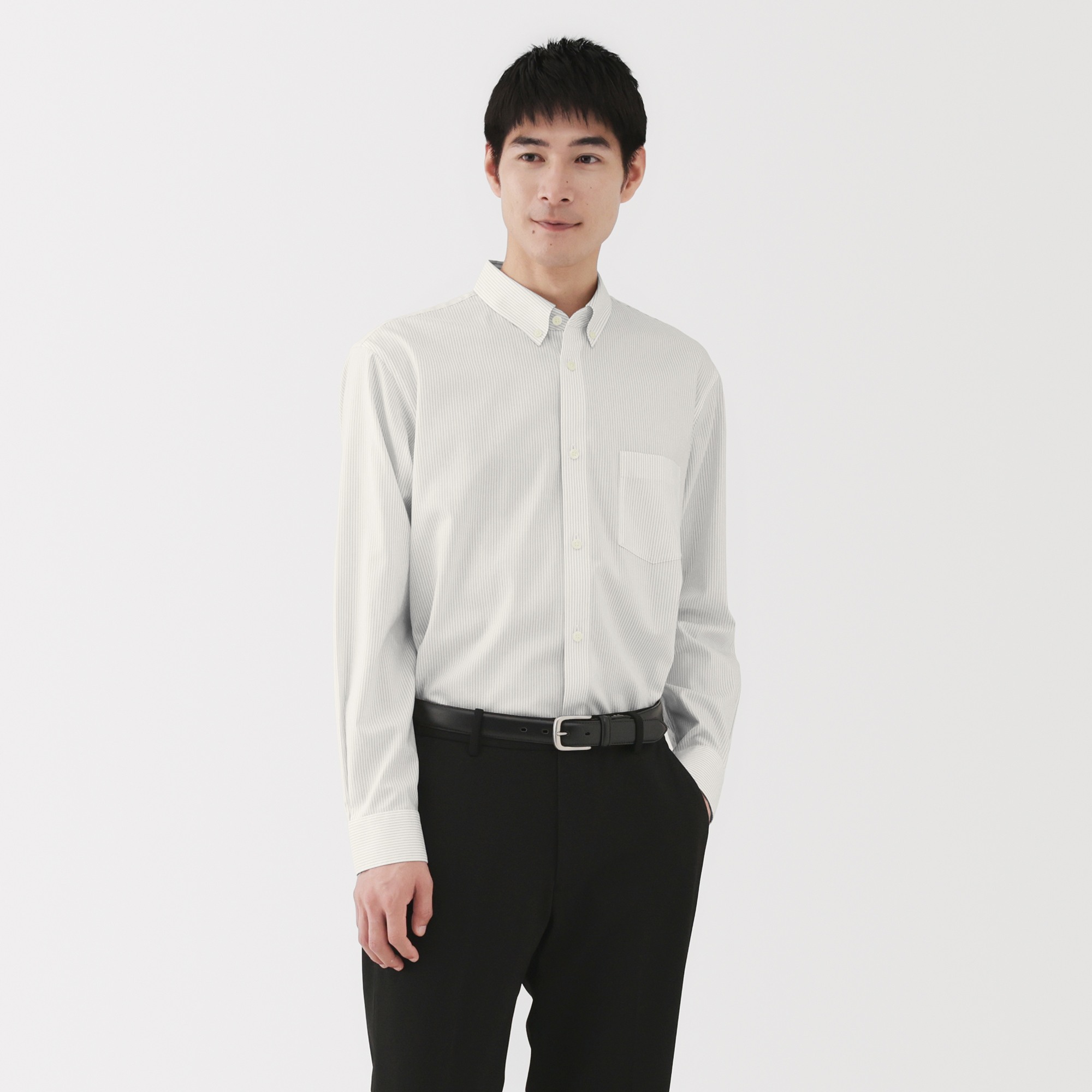 M's Non-Iron button down collar L/Slv shirt